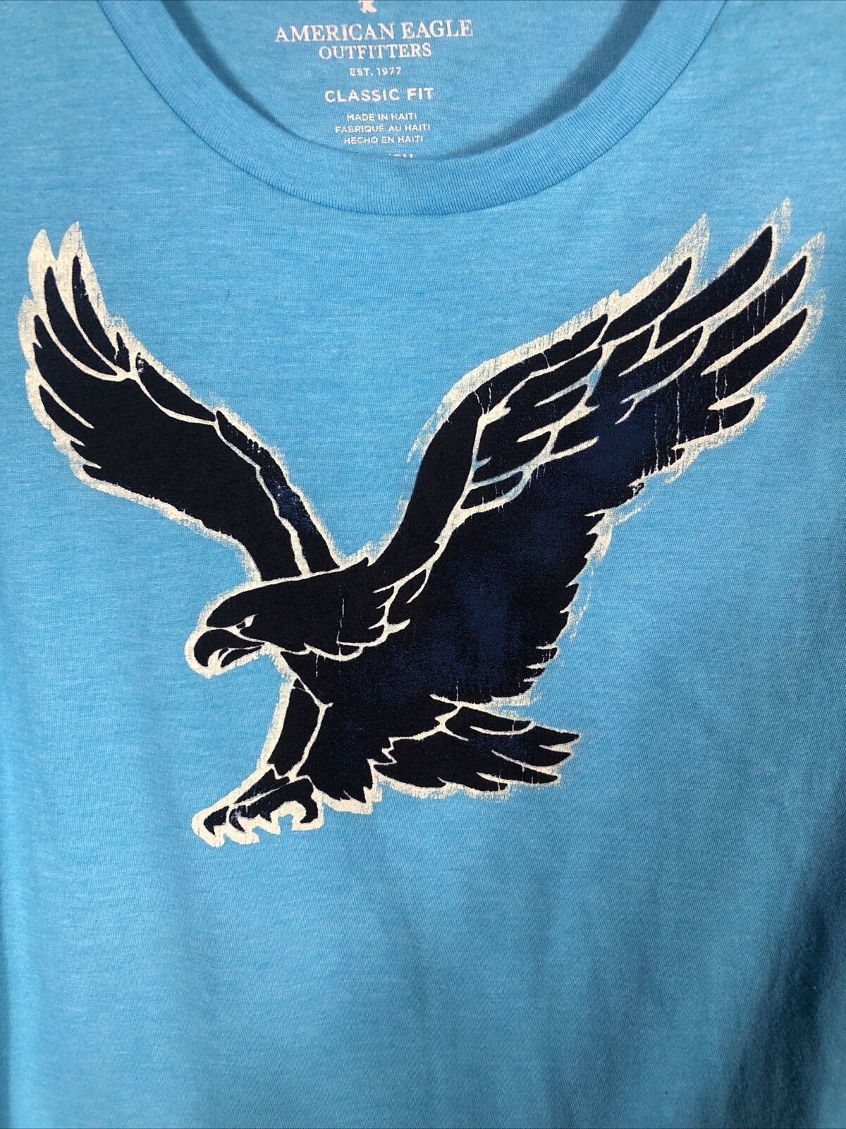 American Eagles T-Shirt Large Eagle Size Petite Small Blue