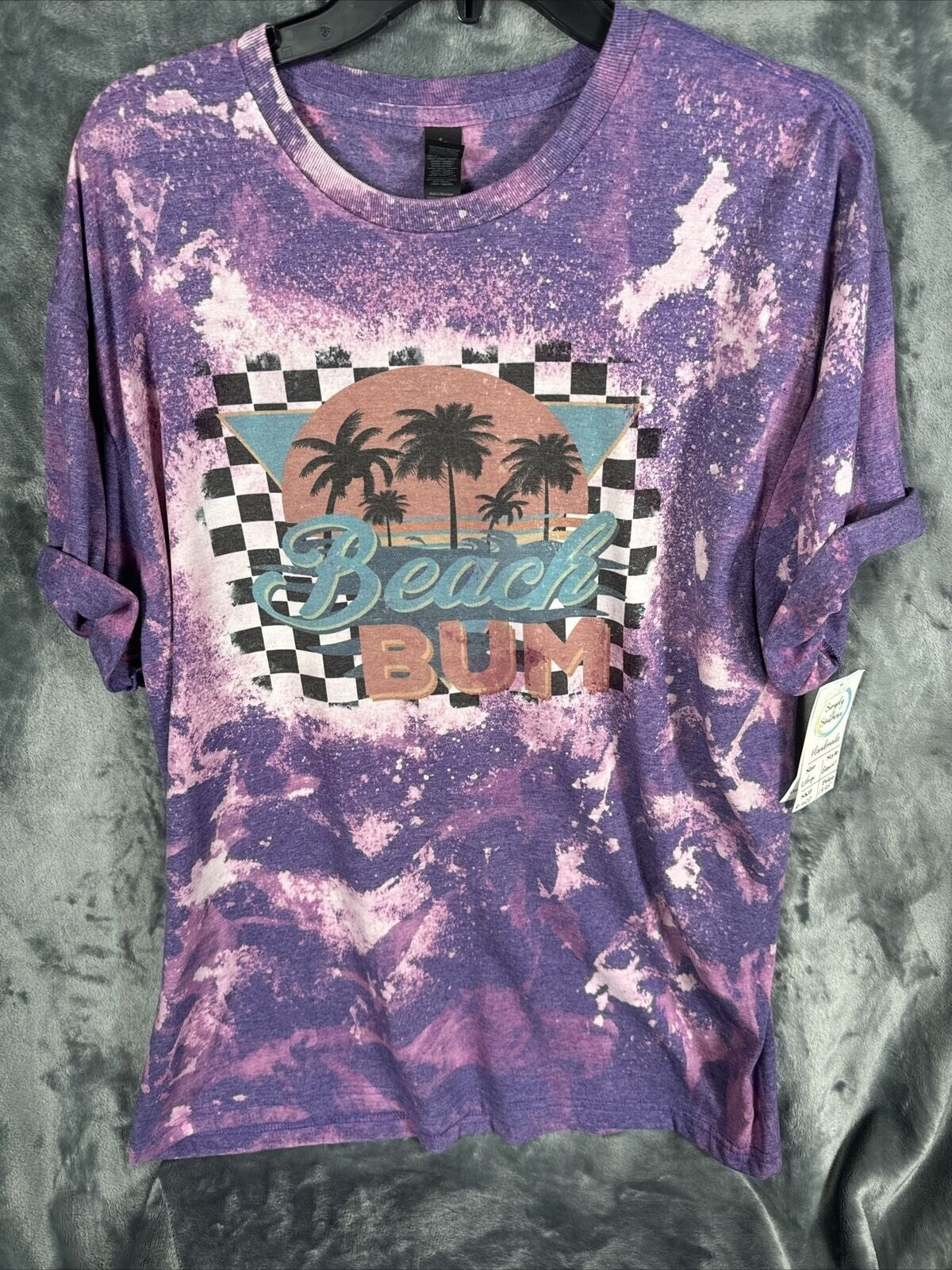 Glidan Woman's T Shirt Tye Dyed Beach Bum Graphic Shirt Size Adult X Large