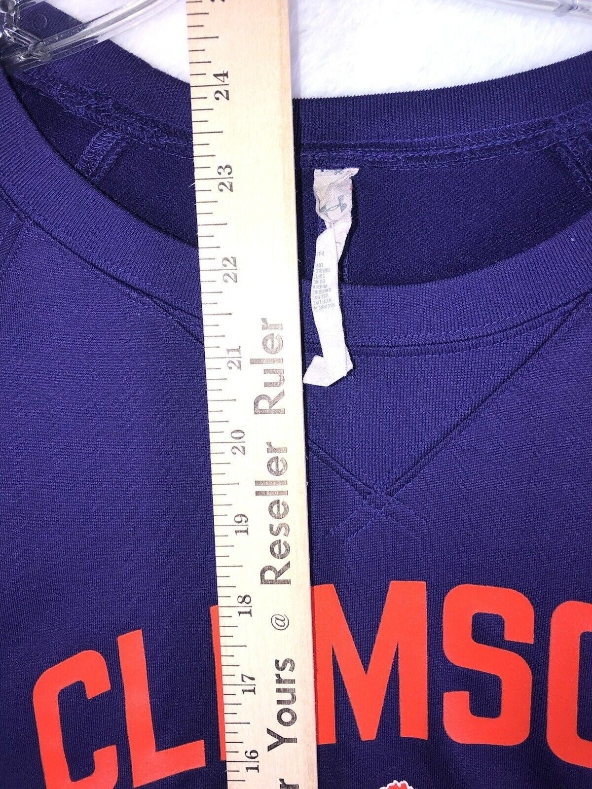 Under Armour Womens Clemson Sweatshirt Size L Purple & Orange Logo