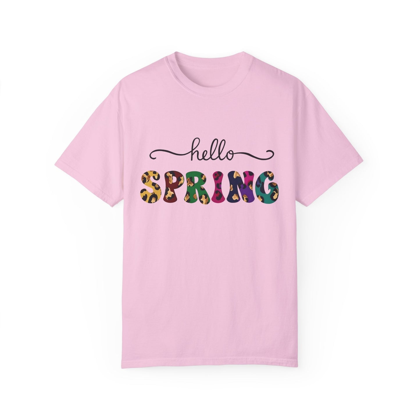 Womans Summer Shirt Hello Spring T-Shirt Pastel Colors Casual Oversized Fit Top