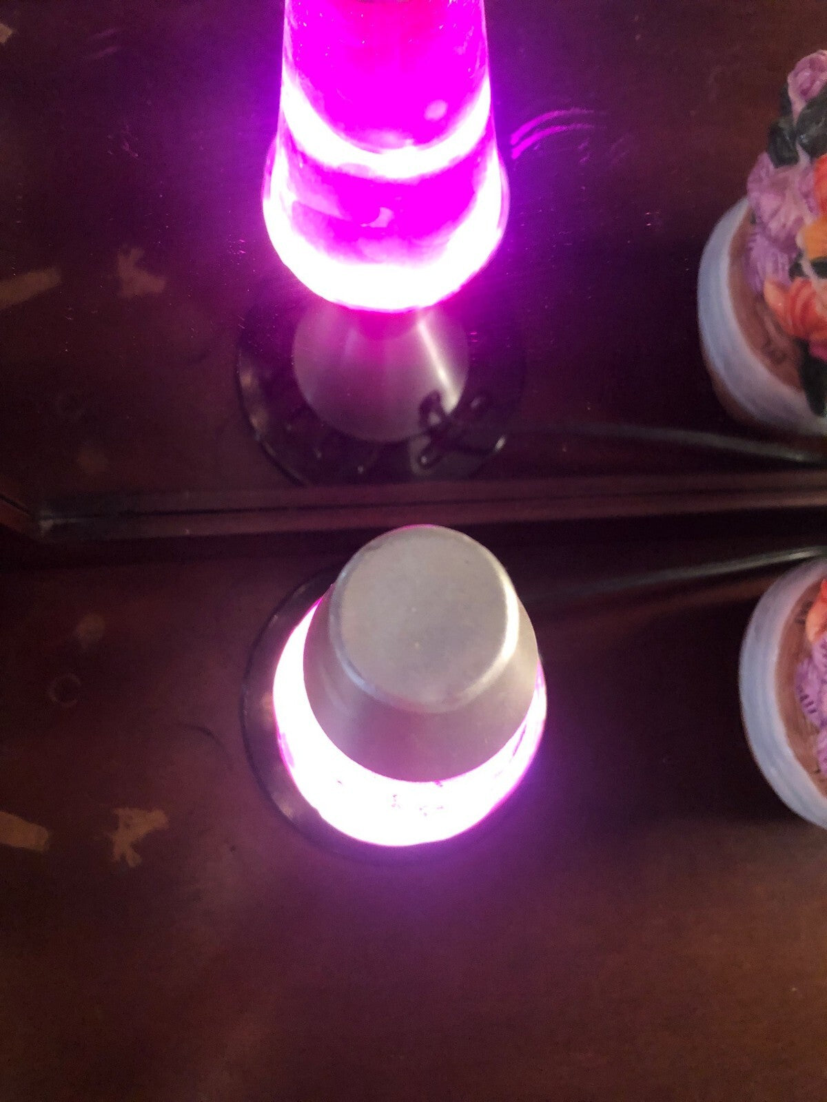 Vintage 60's & 70's Lava Lamp Pink With Silver Base