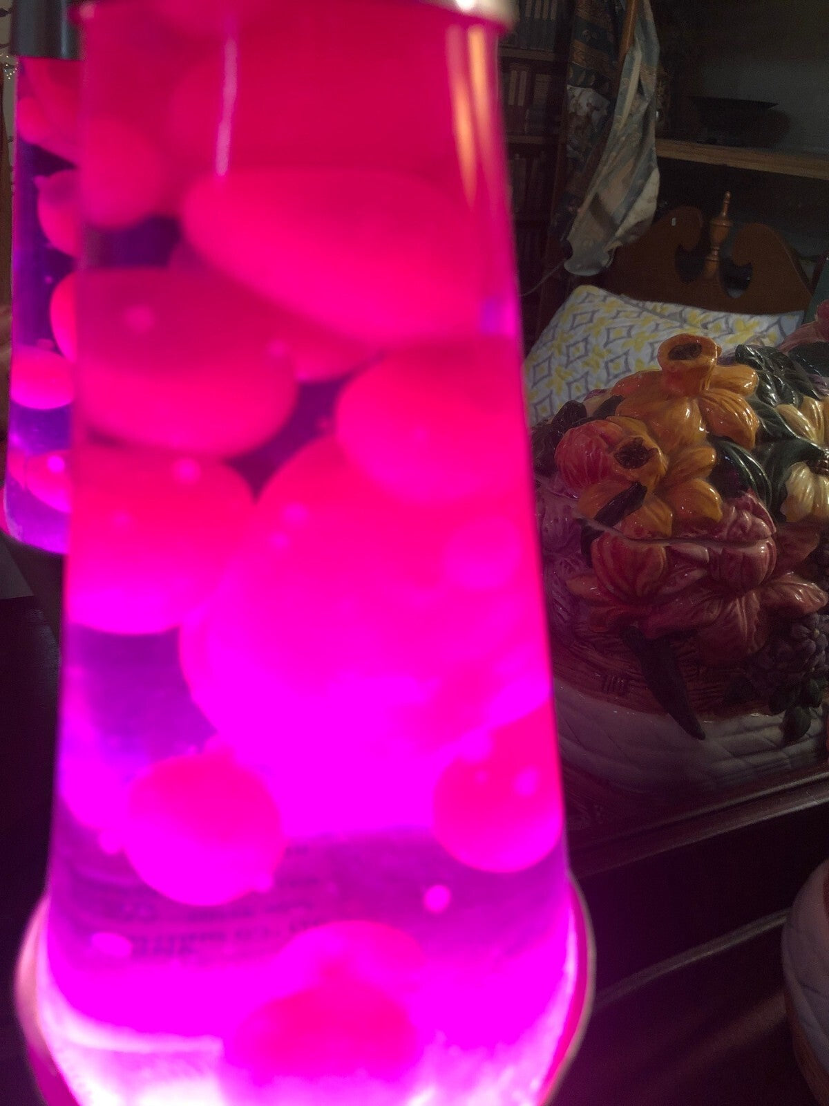 Vintage 60's & 70's Lava Lamp Pink With Silver Base