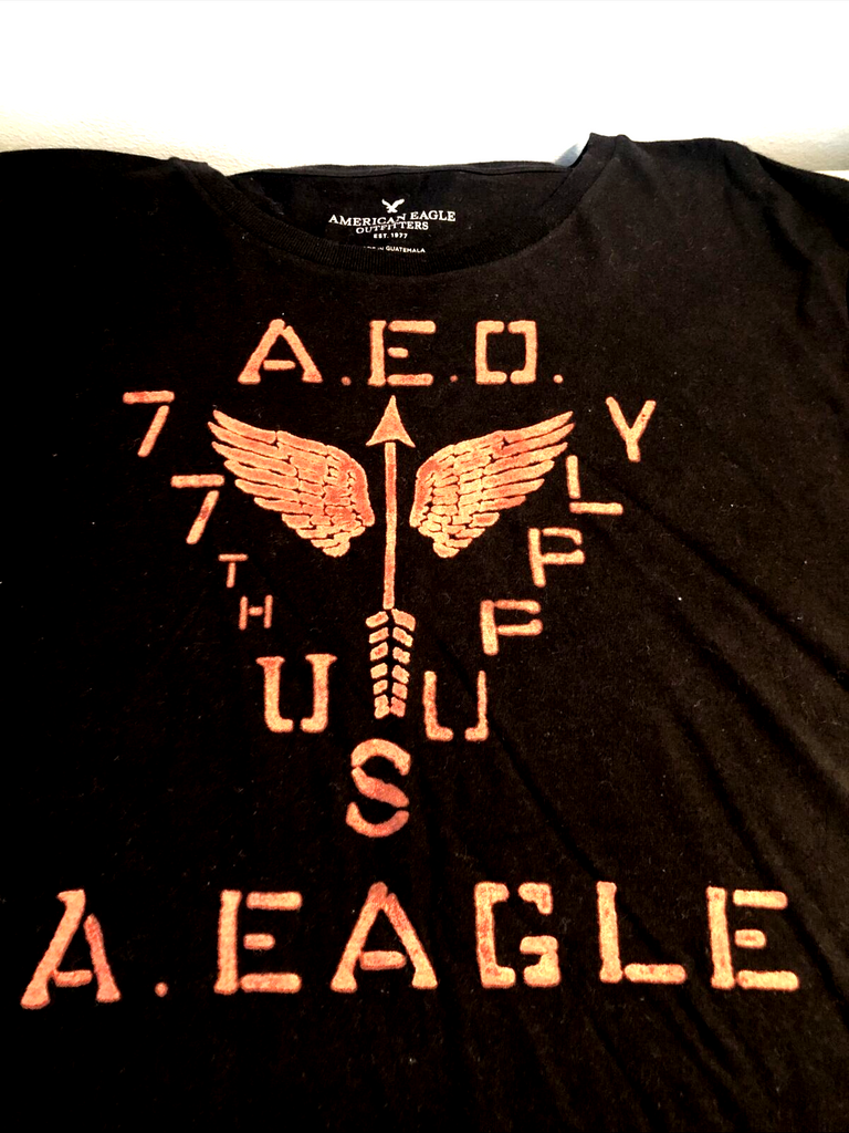 American Eagle Men’s Black Shirt Vintage Large VTG
