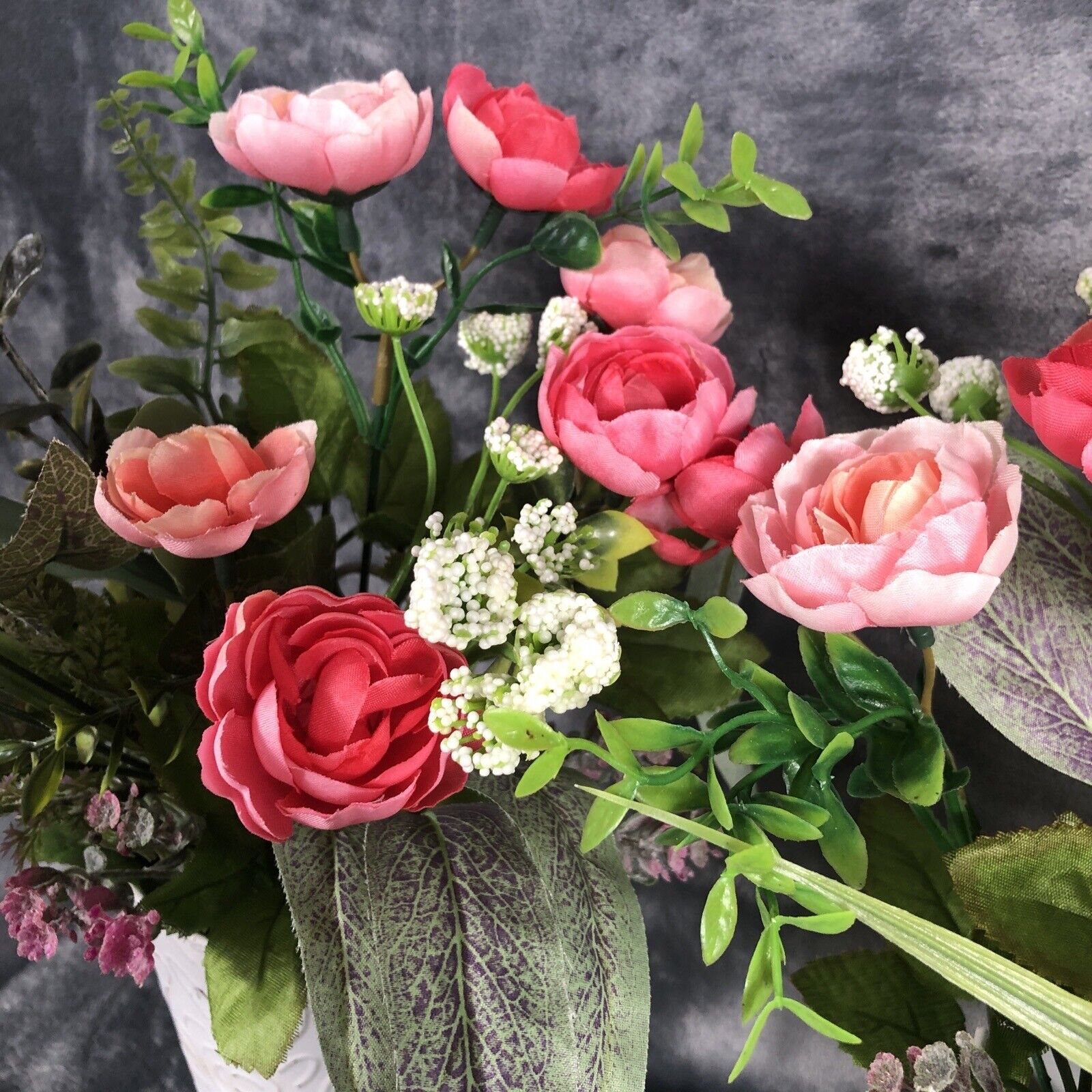 Artificial Hanging Flower Arrangements Handmade Floral Decor Two Piece Set