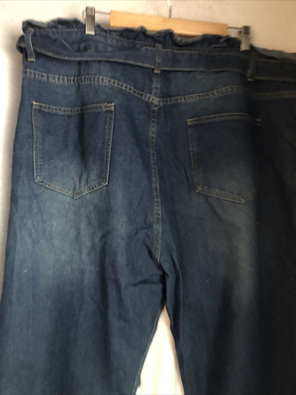 SHEIN Plus Size Denim Jeans S–5XL Belted Paper Bag Waist High Rise Casual Fit