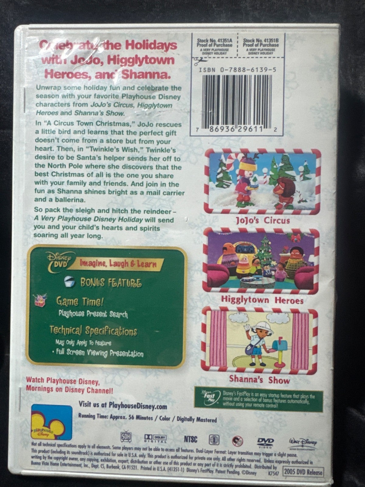 A Very Playhouse Disney Holiday DVD With Jojo Higglytown Heroes & Shannas Show
