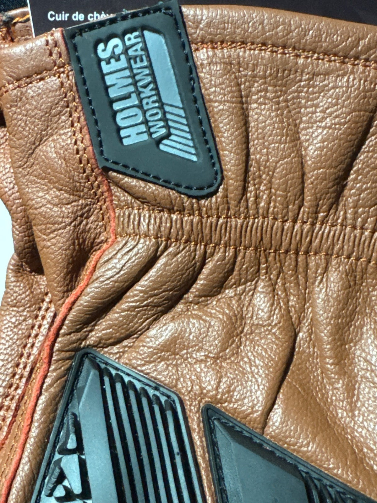 Holmes Workwear L Impact-Rezis Leather Gloves With Rubber Impact Reducer & Keyst