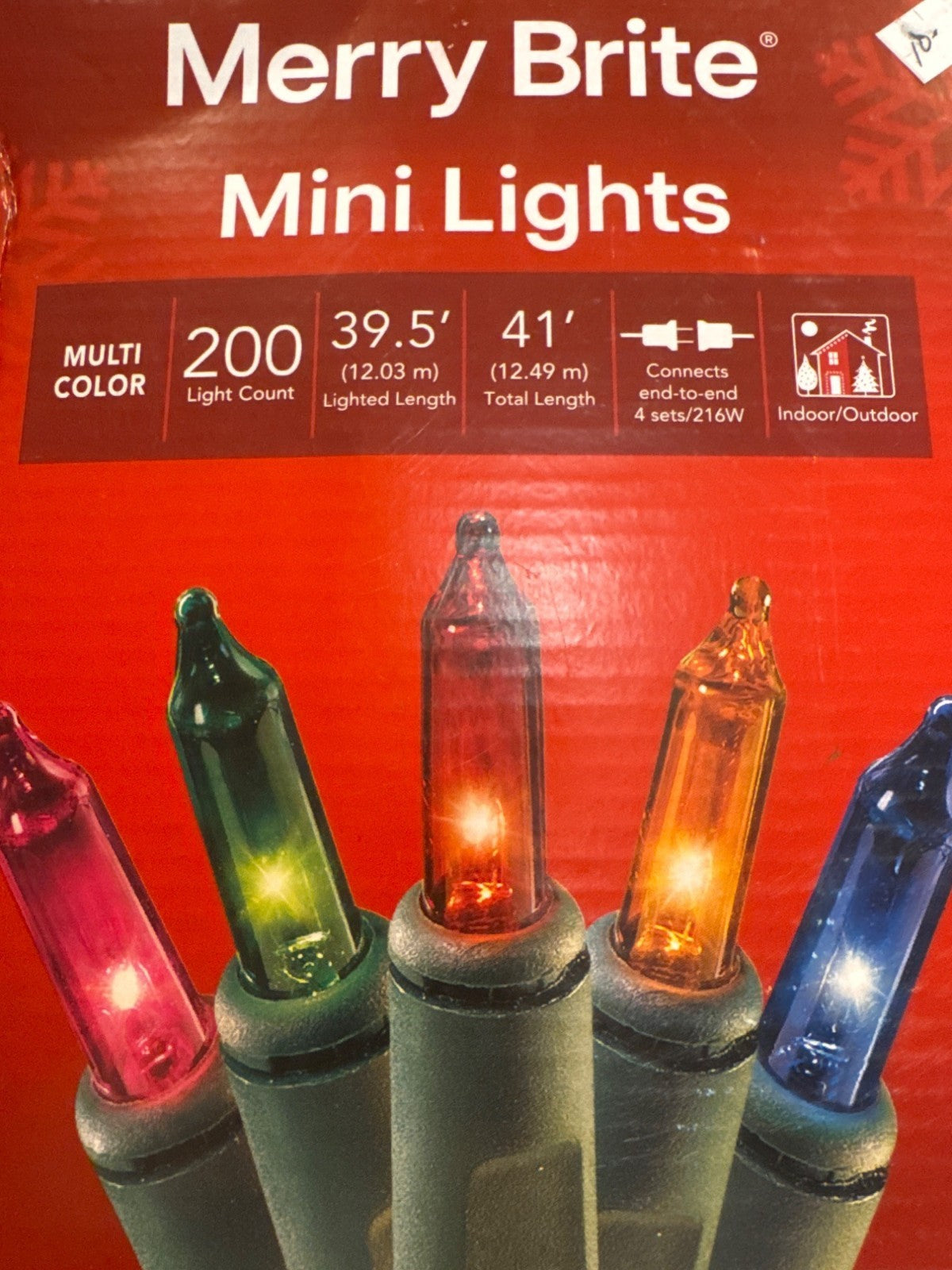 Merry Brite 200-Count Multi-Color Mini Lights 39.5 Ft Lighted Length 41 Ft Total