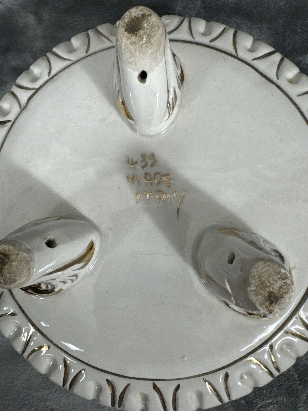 Beautiful Capodimonte Italy Large Lidded Footed Hand Painted Centerpiece Dish