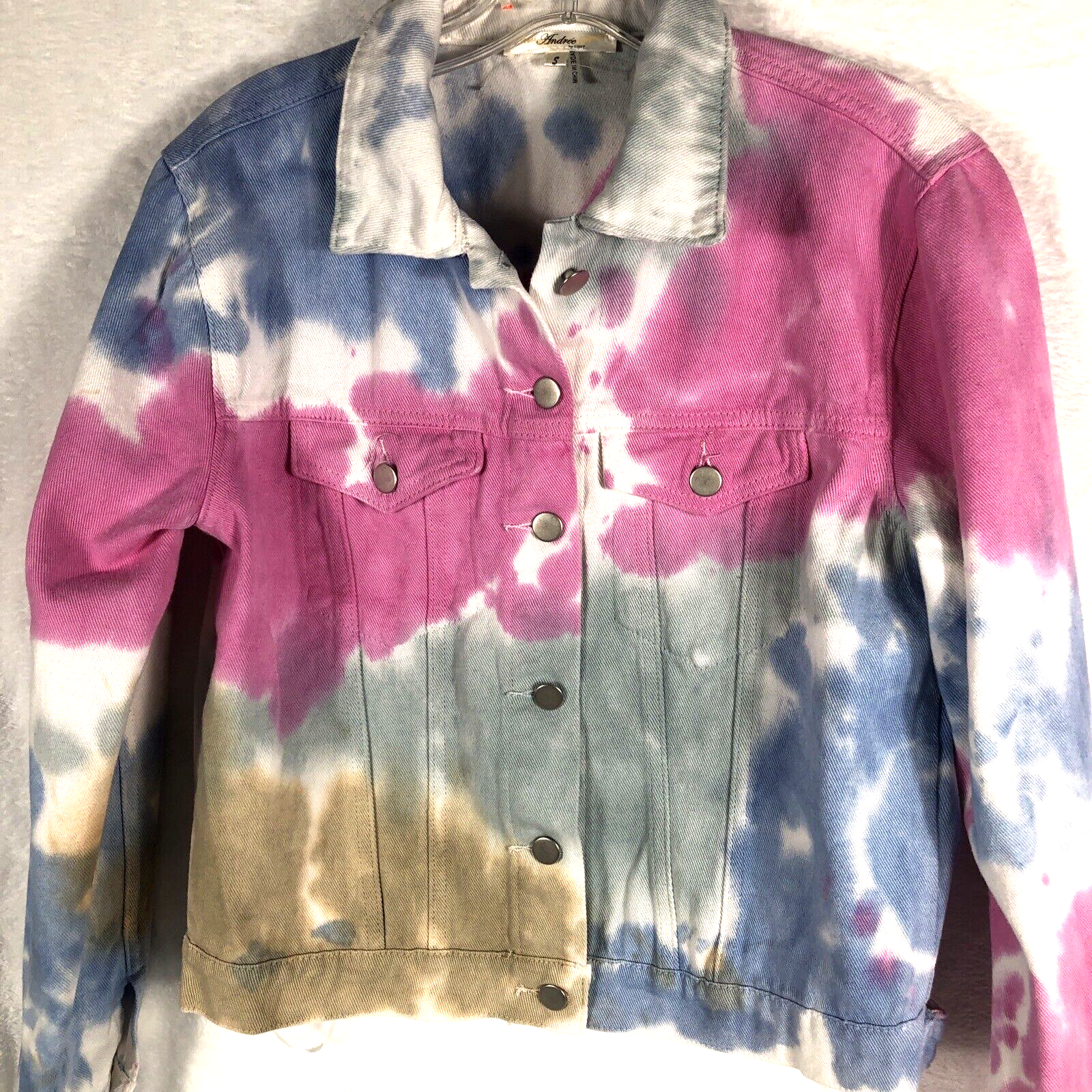 Andree Woman's Denim Tie-Dyed Jacket By Unit Size Small