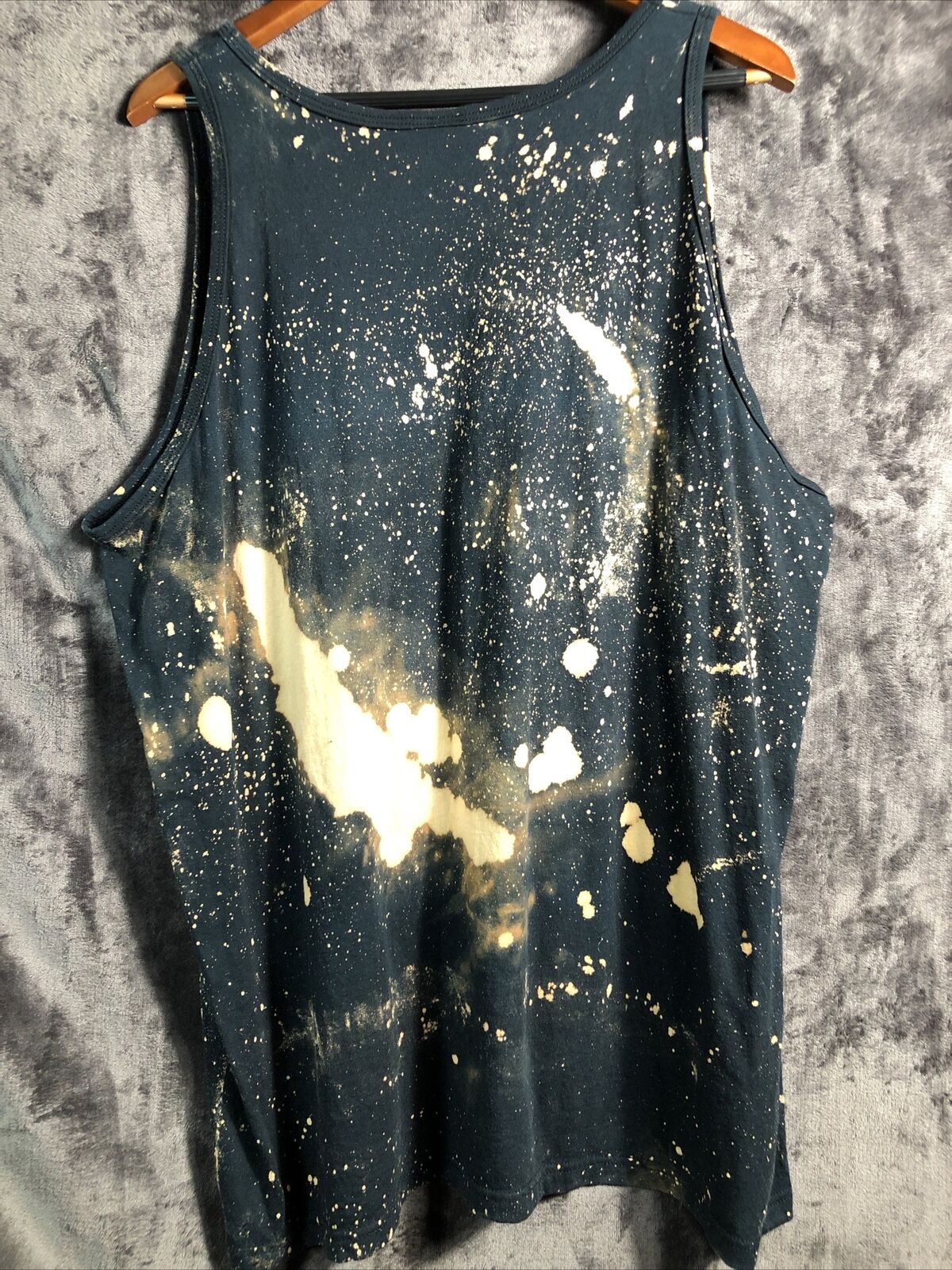 Anvil Tank Top Bleach Wash Black Mens Size 2X