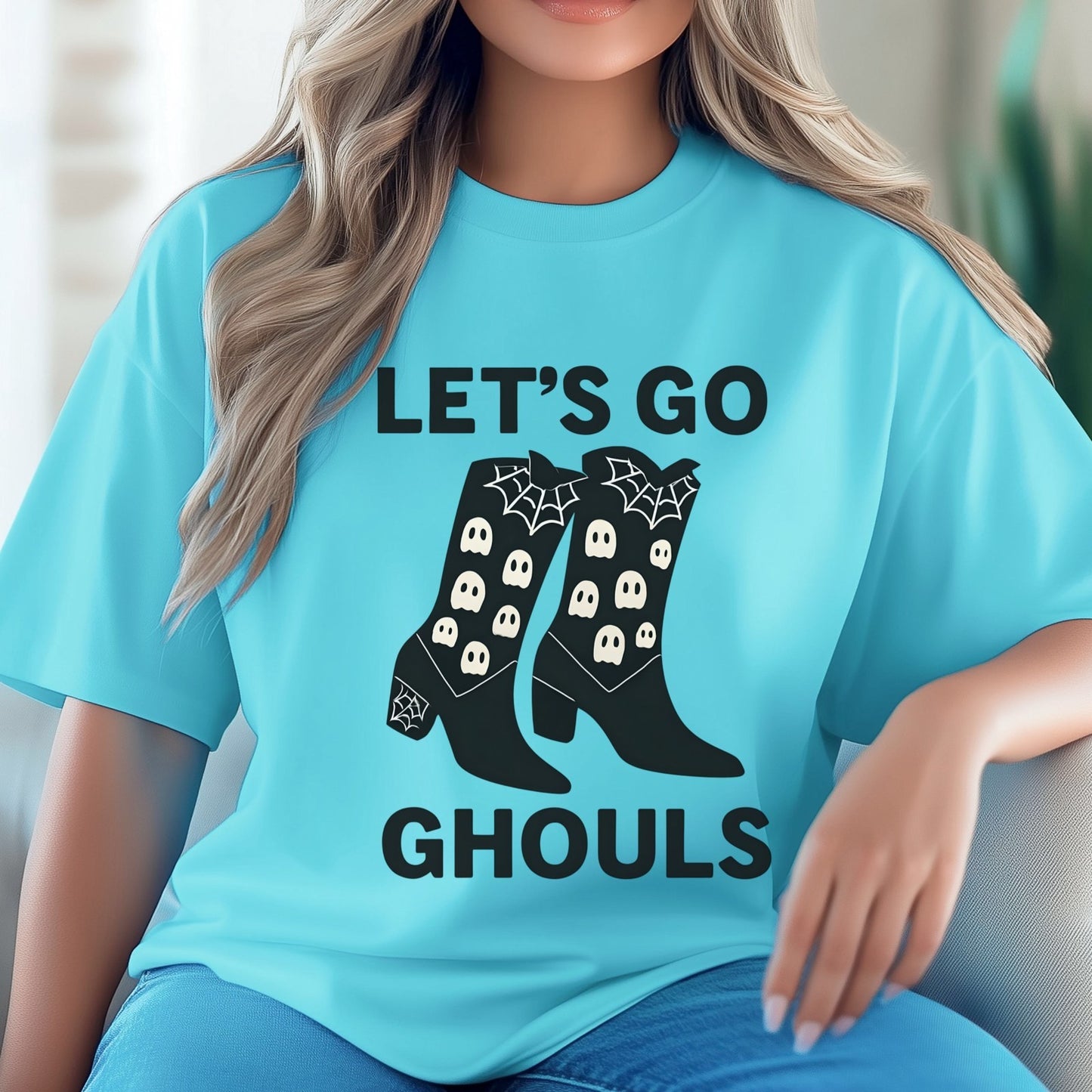 Comfort Colors Womens T Shirt Lets Go Ghouls Shirt Spooky Tee Halloween Top