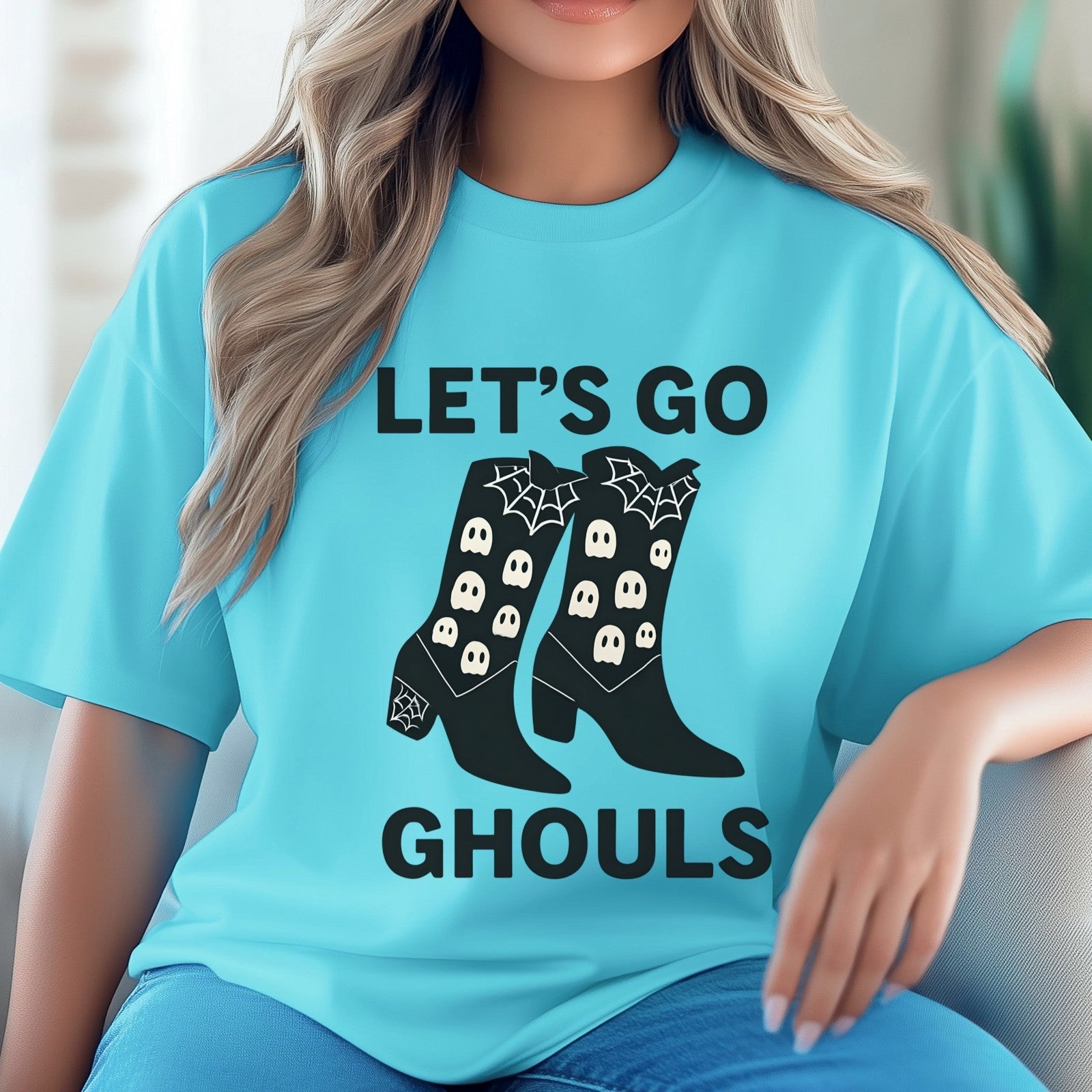 Comfort Colors Womens T Shirt Lets Go Ghouls Shirt Spooky Tee Halloween Top