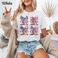 Womans T Shirt 4th of July American Flag Cowgirl Coquette Boots Top