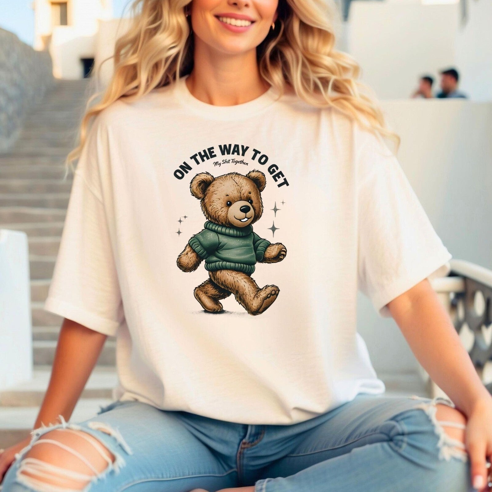 Womans Funny T Shirt On The Way To Get My Stuff Together Bear Top Sizes S-3X