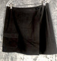 Talbot’s Velour Wrap Around Skirt Petites Short Black Stretch Size 14 So Soft!!