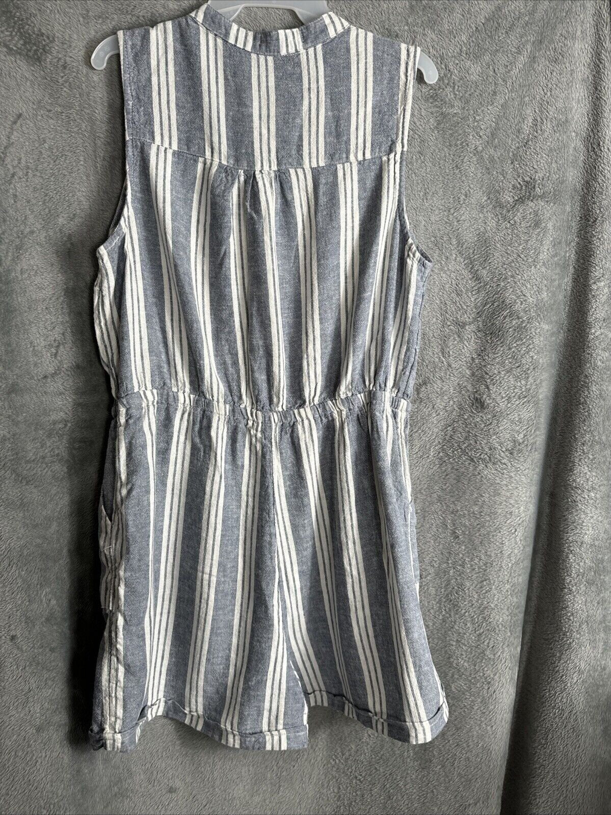 Kelly Reneé Womens Romper Sleeveless Striped Button-Front Romper L