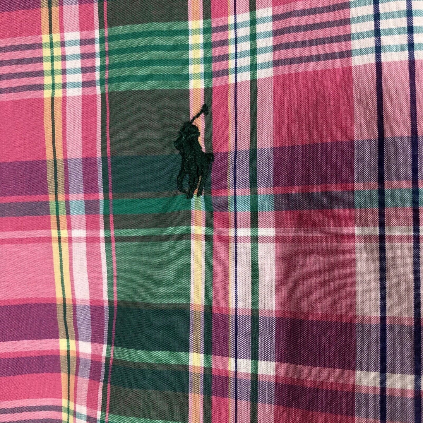 Ralph Lauren Mens M Classic fit Button Down Plaid Pinks Green