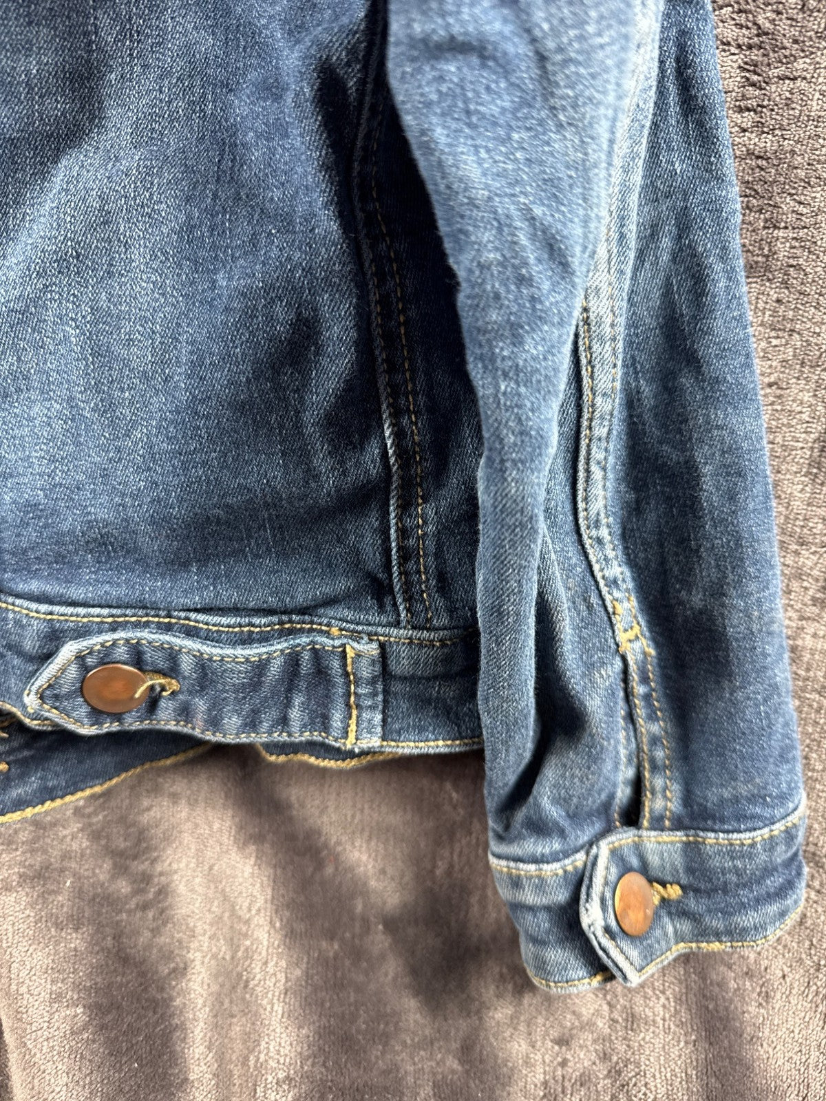 Wonder Nation Kids Denim Jacket L/G 10-12 Distressed Look Blue