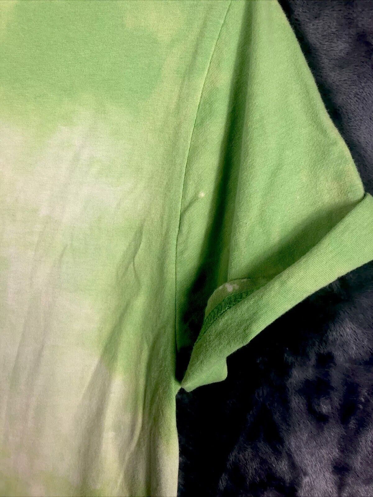 Biker T Shirt Tie Dye Bleached A Way Of Life Womens Distressed Green Small Shirt