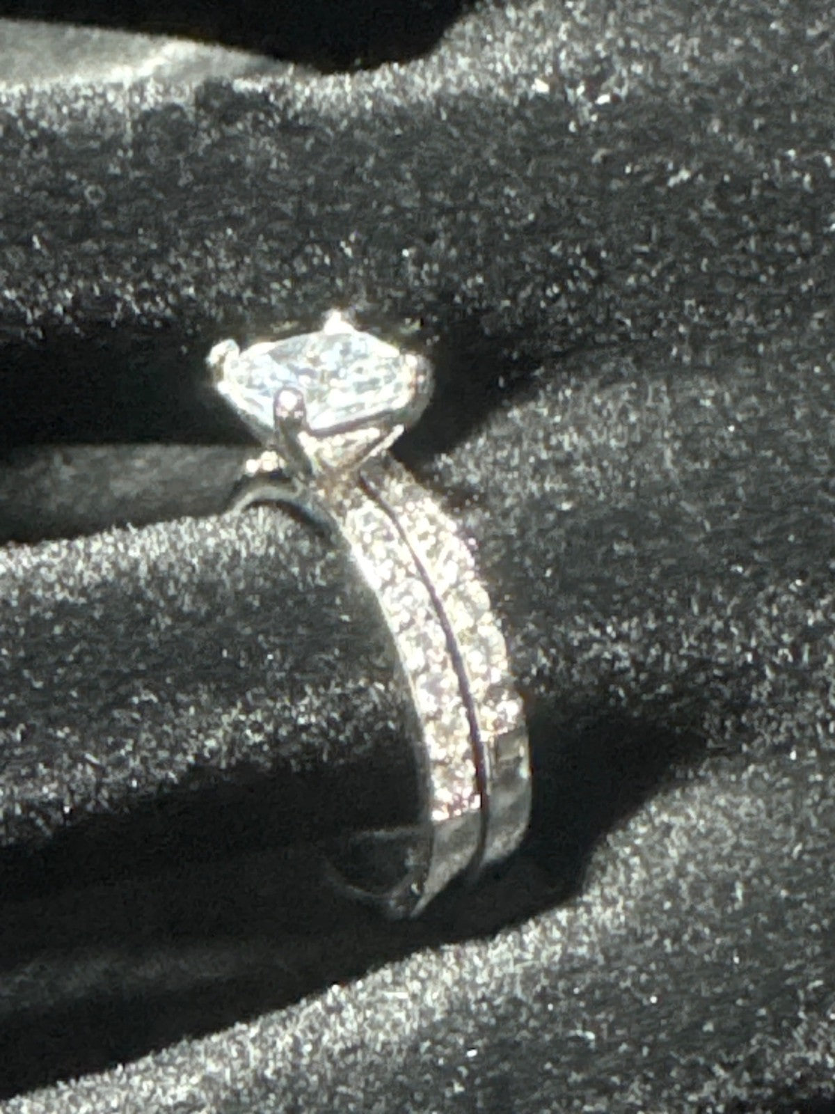 Wedding Ring Set For Women Size 11 With Square-Cut Stone & Sparkling Band