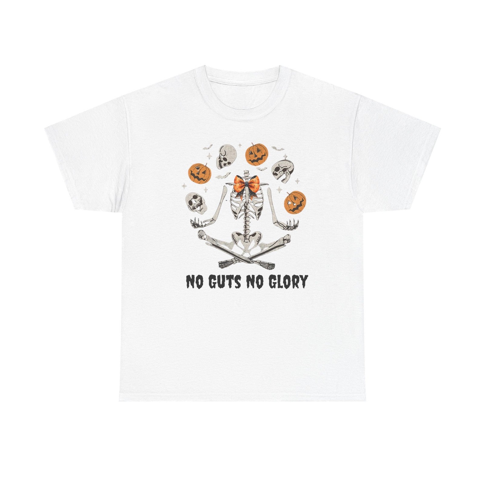 Womans T Shirt No Guts No Glory Tee Skeleton Shirt Spooky Season Halloween Gift