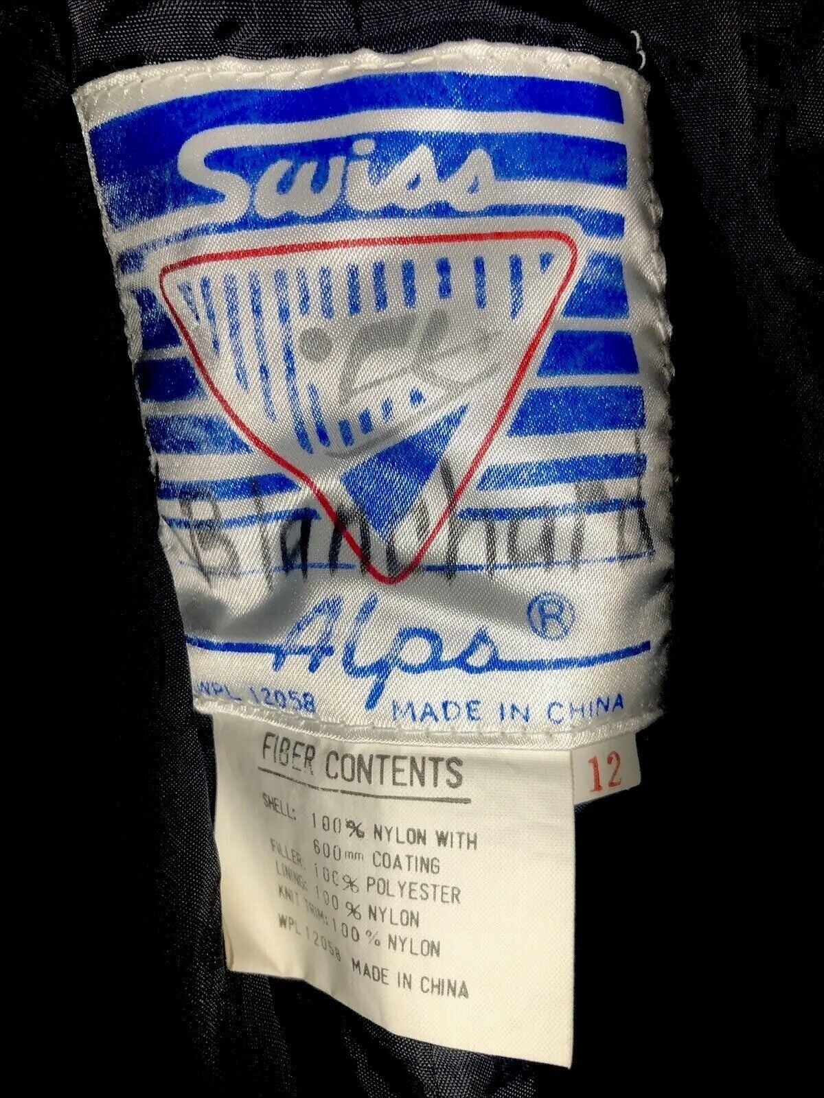 Swiss Alps Snow Bib Overalls Black Nylon & Polyester Size 12  Adjustable