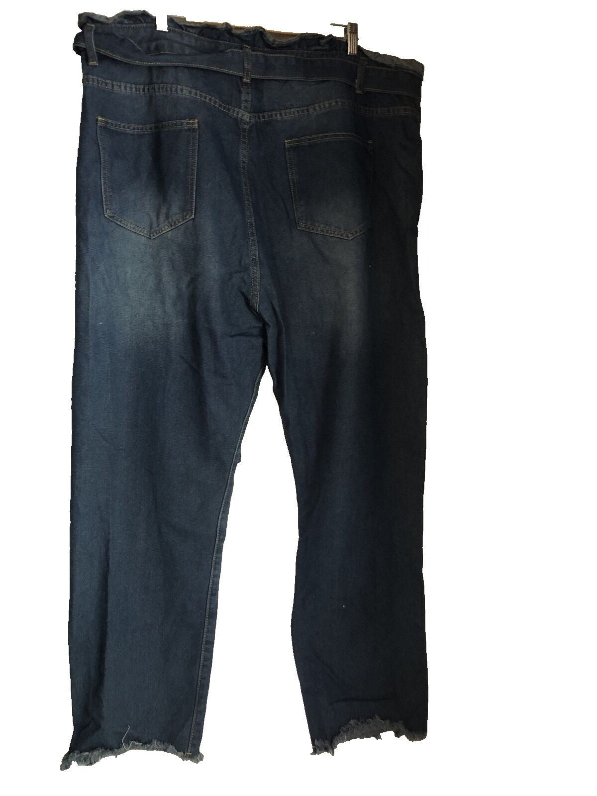 SHEIN Plus Size Denim Jeans S–5XL Belted Paper Bag Waist High Rise Casual Fit