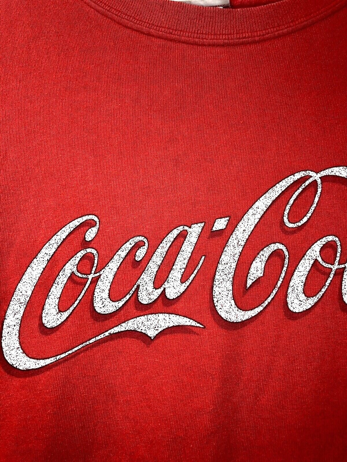Vintage Coca-Cola Red T-Shirt Large 100% Cotton Preshrunk Made In Haiti