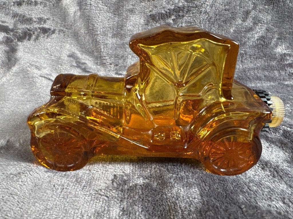 Amber Glass Model T Car Decanter With Removable Wheel Cap