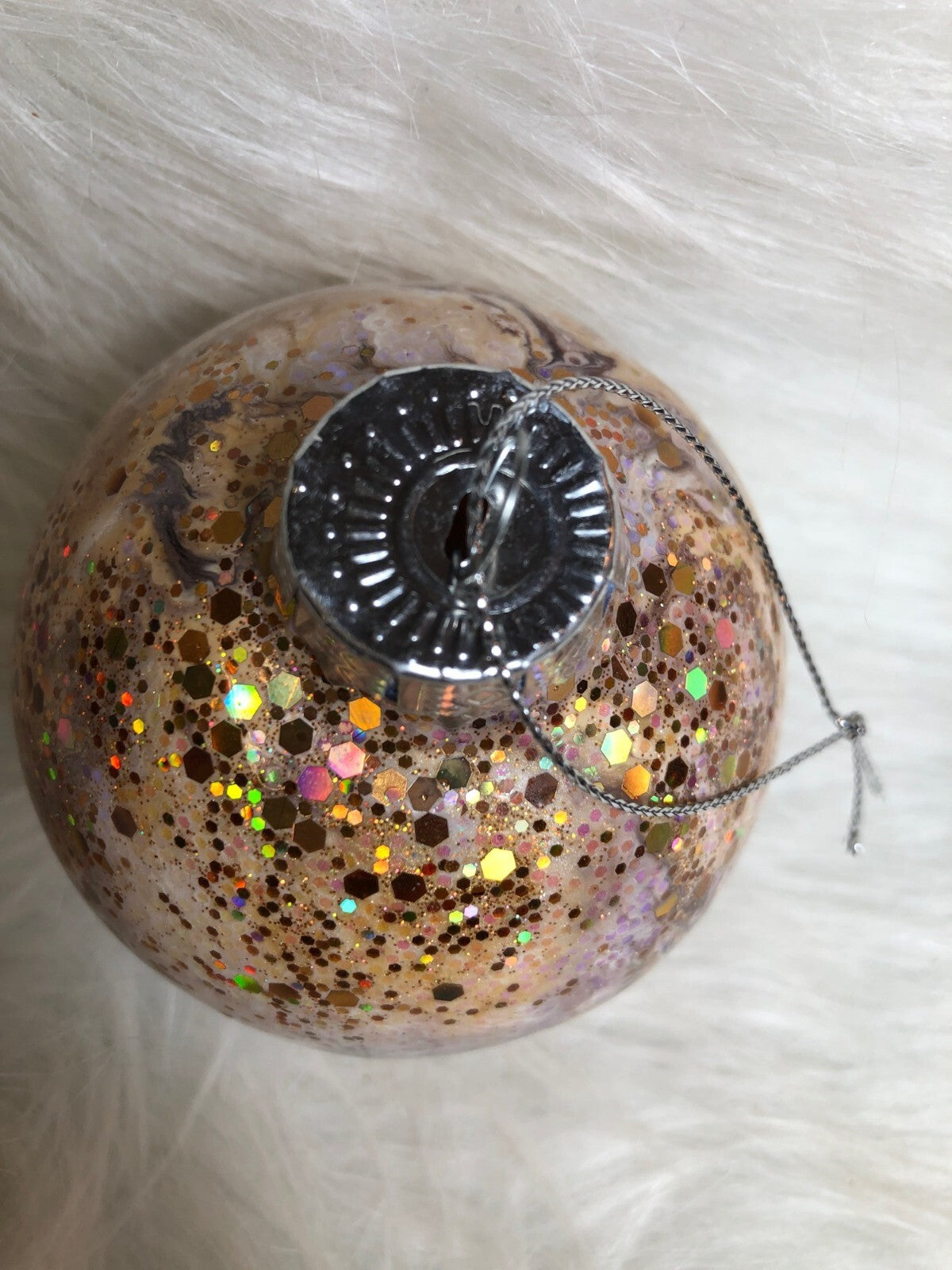 Handmade Glitter Swirl Glass Christmas Ornament