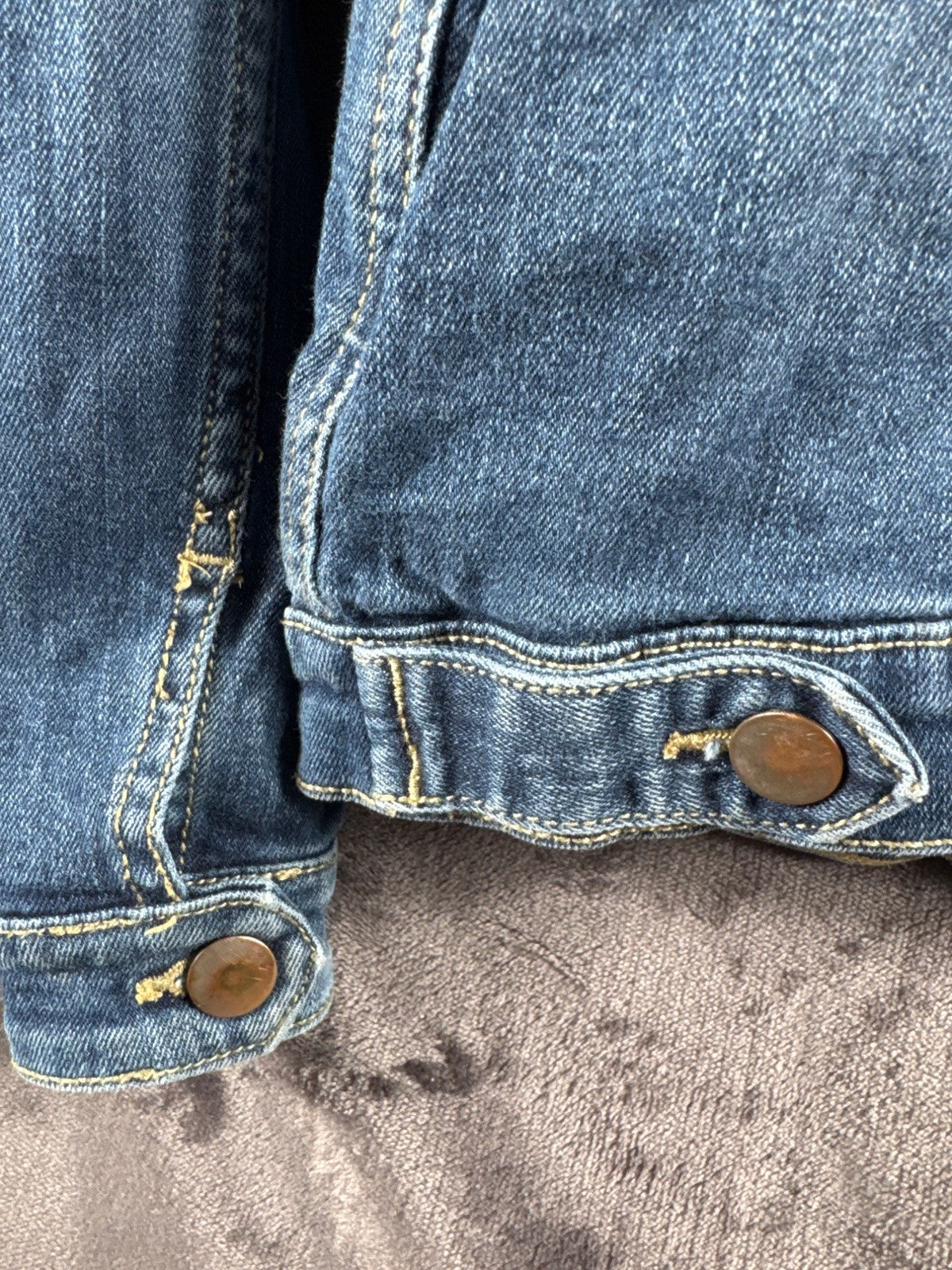 Wonder Nation Kids Denim Jacket L/G 10-12 Distressed Look Blue