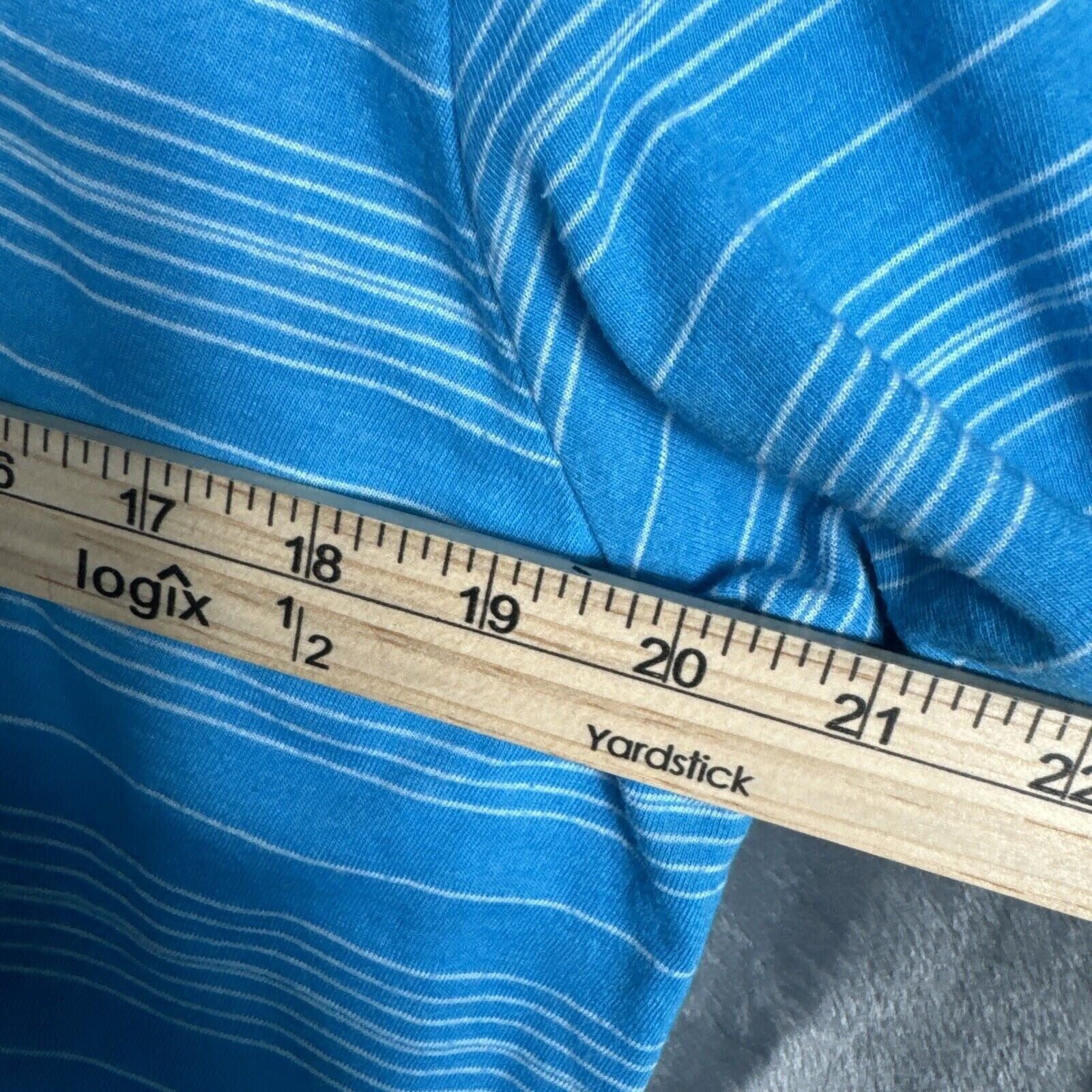 Hurley Mens Polo Blue Striped Shirt Medium