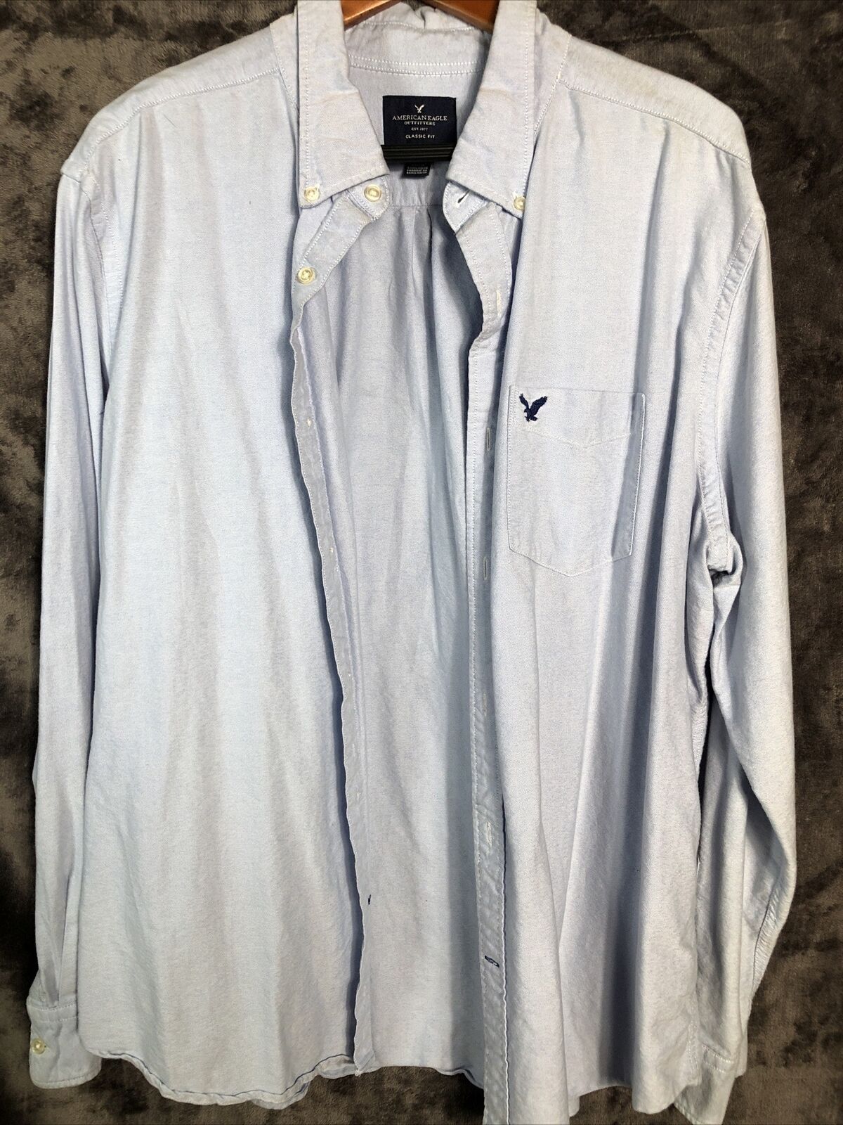 American Eagle  Light Blue Long Sleeve Button Up Mens Size XXL/TTG