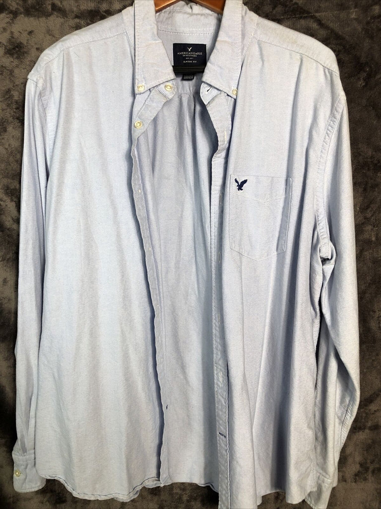 American Eagle  Light Blue Long Sleeve Button Up Mens Size XXL/TTG