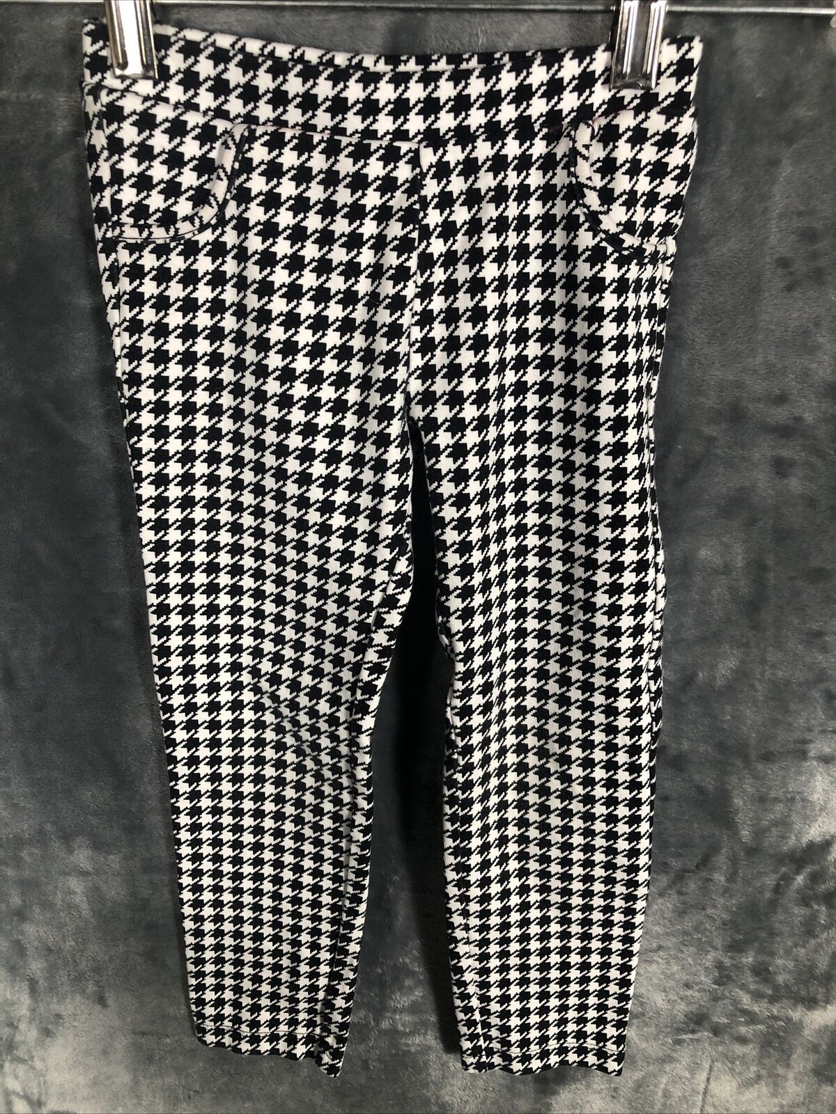 Old Navy Girls Black And White Dog Tooth Stretch Pants Size 5 Toddler