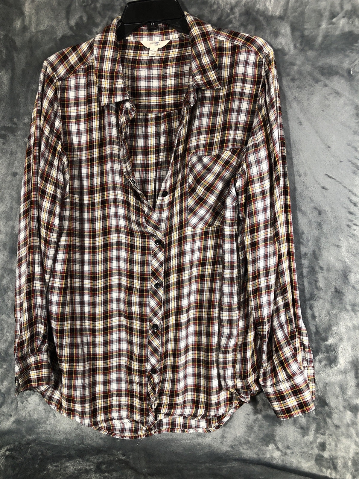 Terra Sky Woman’s Shirt  Button Down Long Sleeve Adult Size 1X