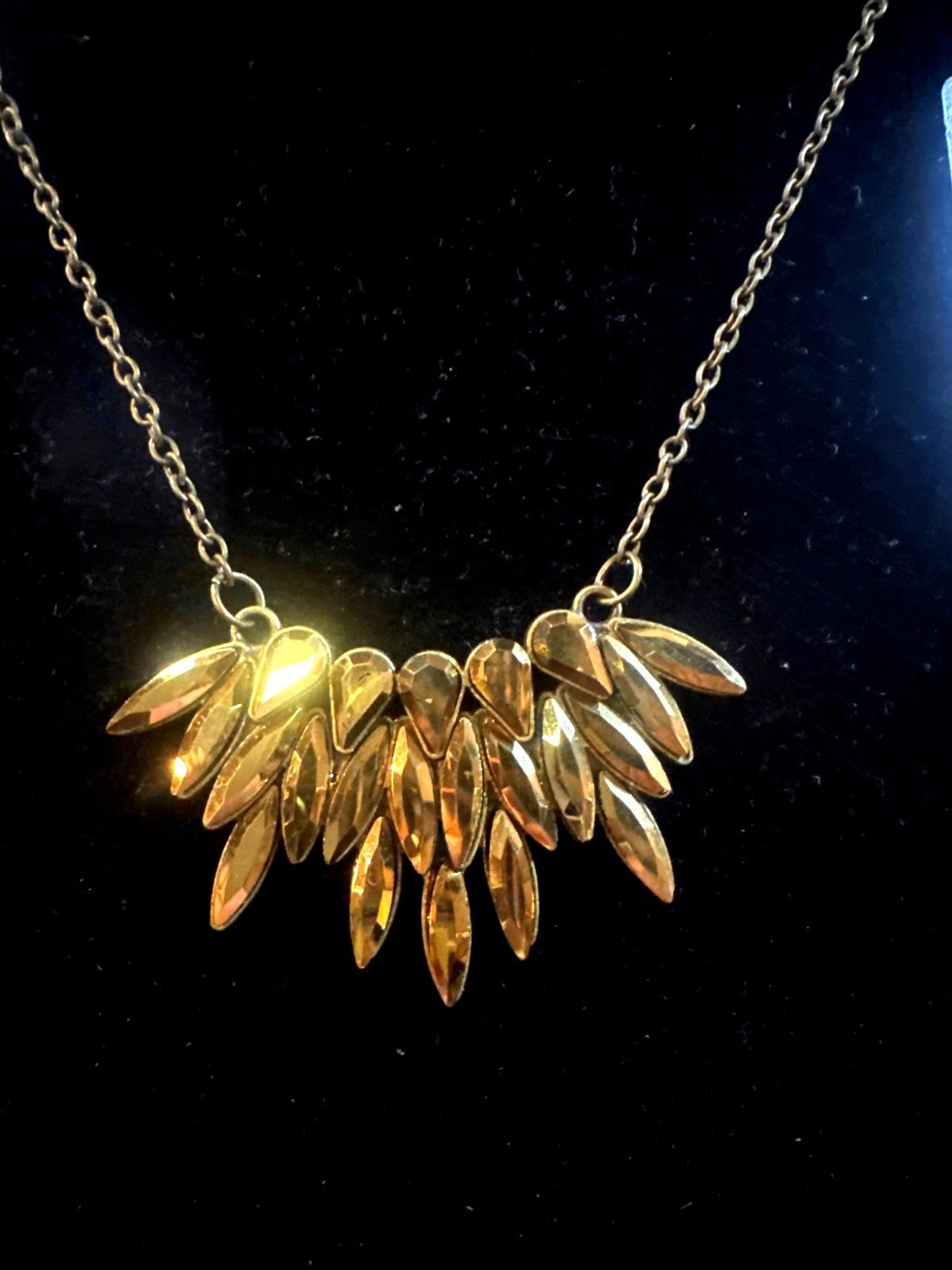 Paparazzi Gold-Tone Necklace & Earring Set With Leaf Drop Design