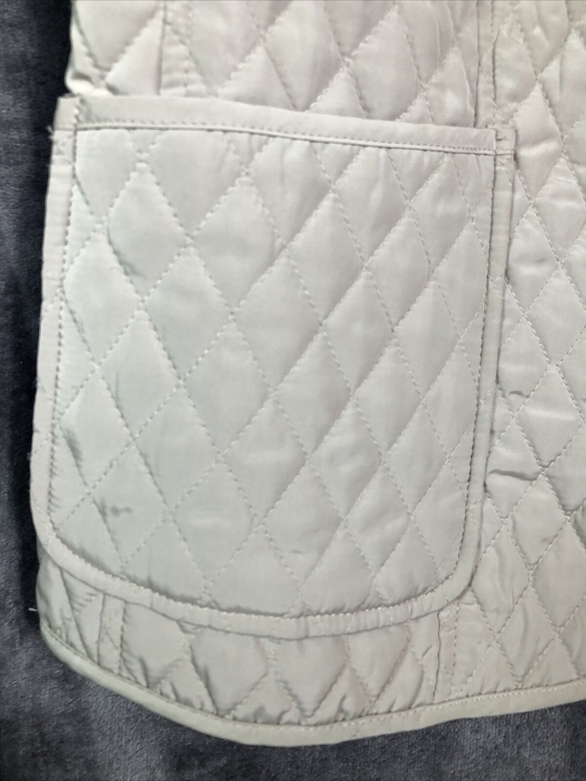 Talbots Vest Quilted Tan Two Pocket Zip Women’s Size Medium