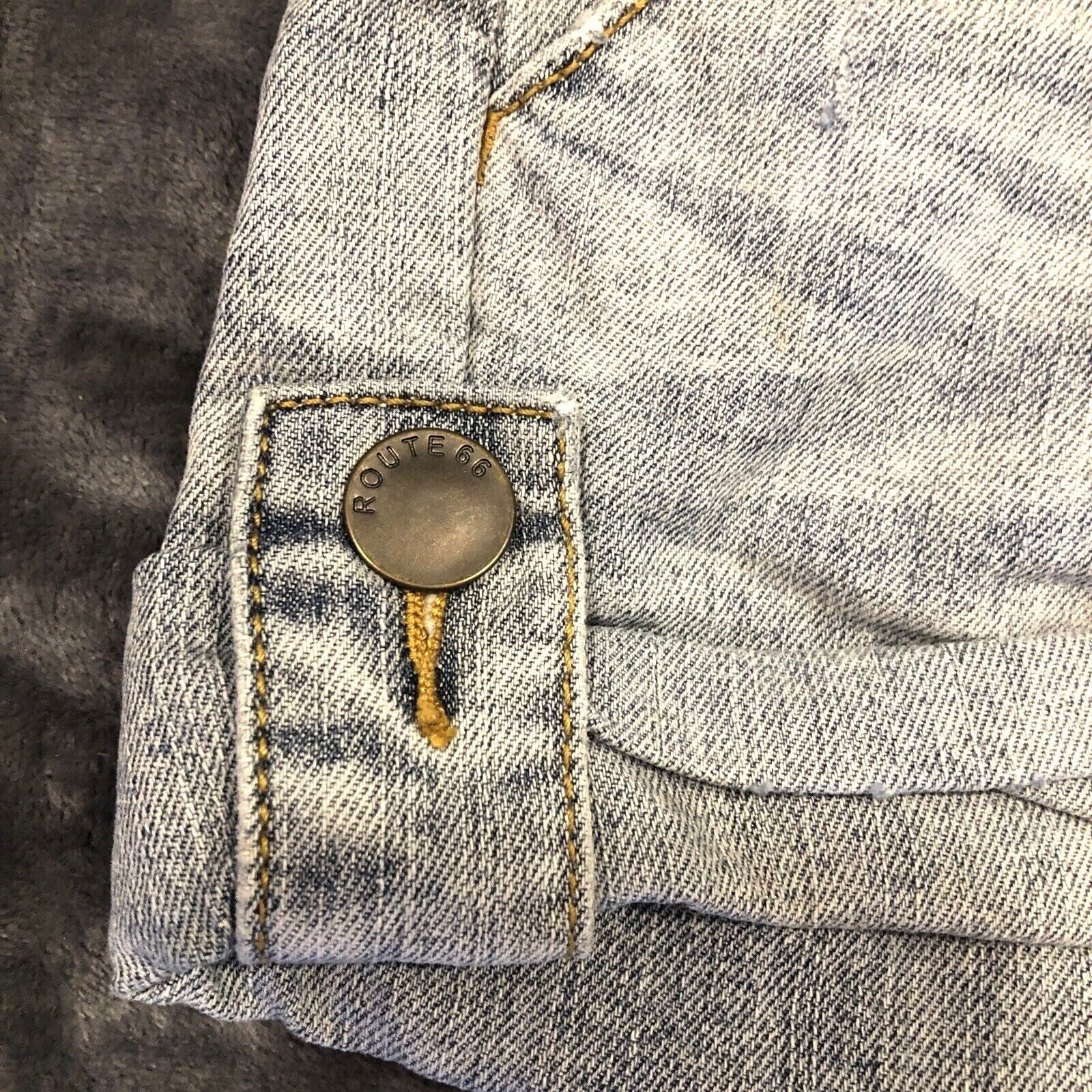 Route 66 Denim Shorts Girls Size 9/10 Light Wash Cotton Spandex Blend With Butto