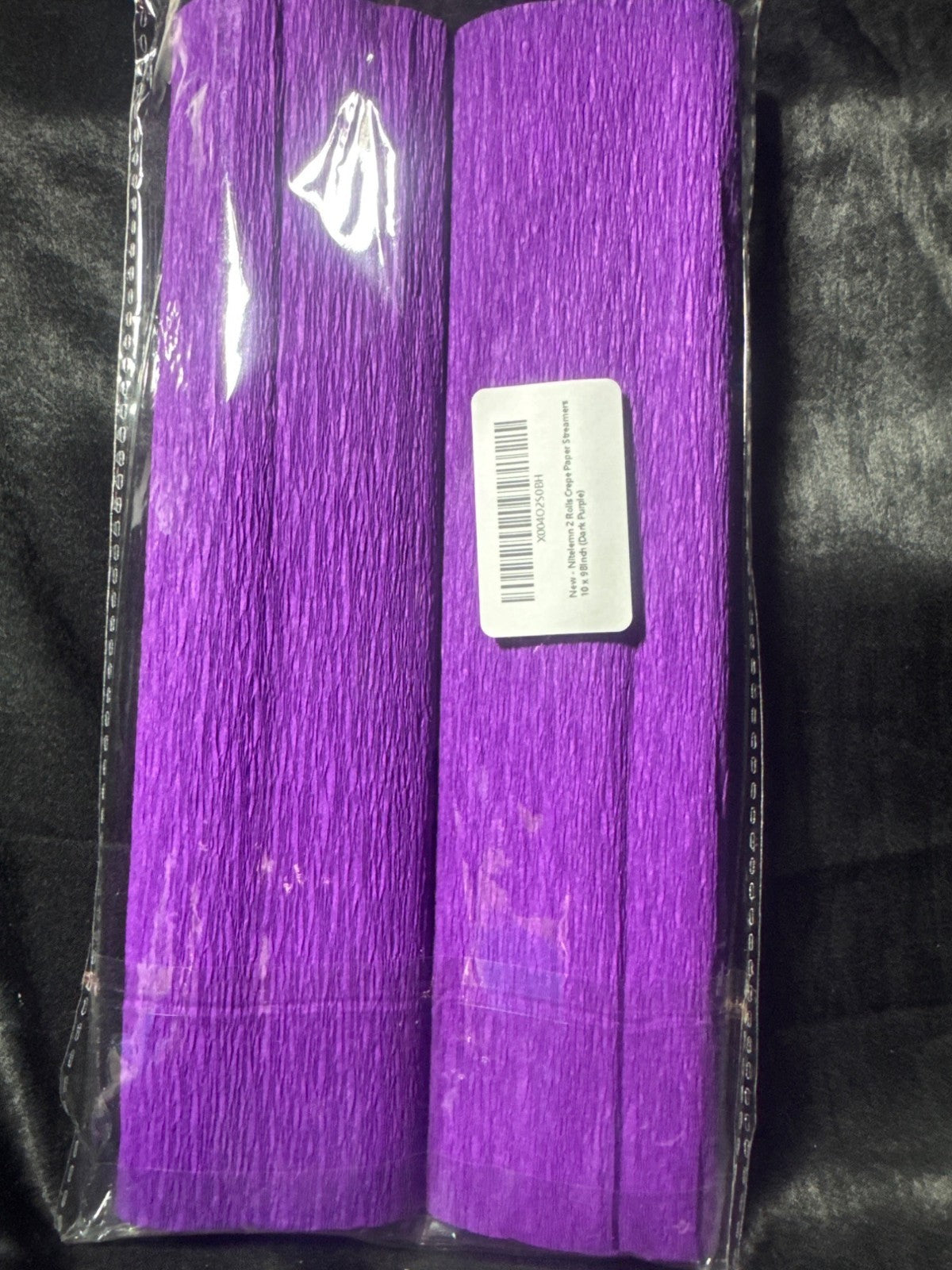 Nitelemm 2 Rolls Crepe Paper Streamers 10" X 98" Dark Purple Party Decoration