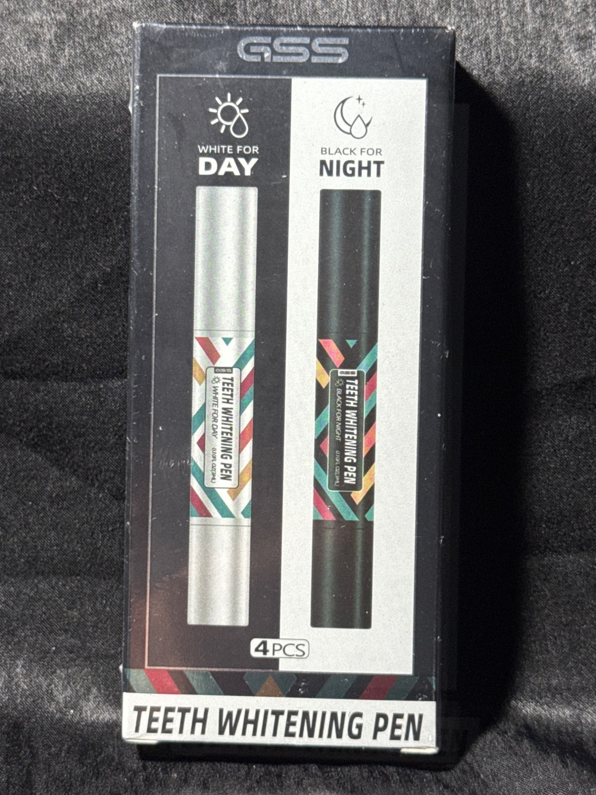Gss Teeth Whitening Pens Day & Night 4 Pcs 3Ml Hydrogen Peroxide Day & Night