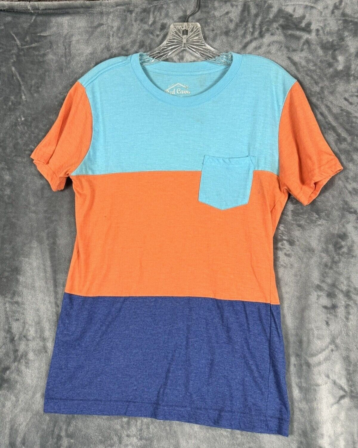 Red Cams Woman's Color Block Shirt Medium By 1931 In Blue Orange & Navy Top