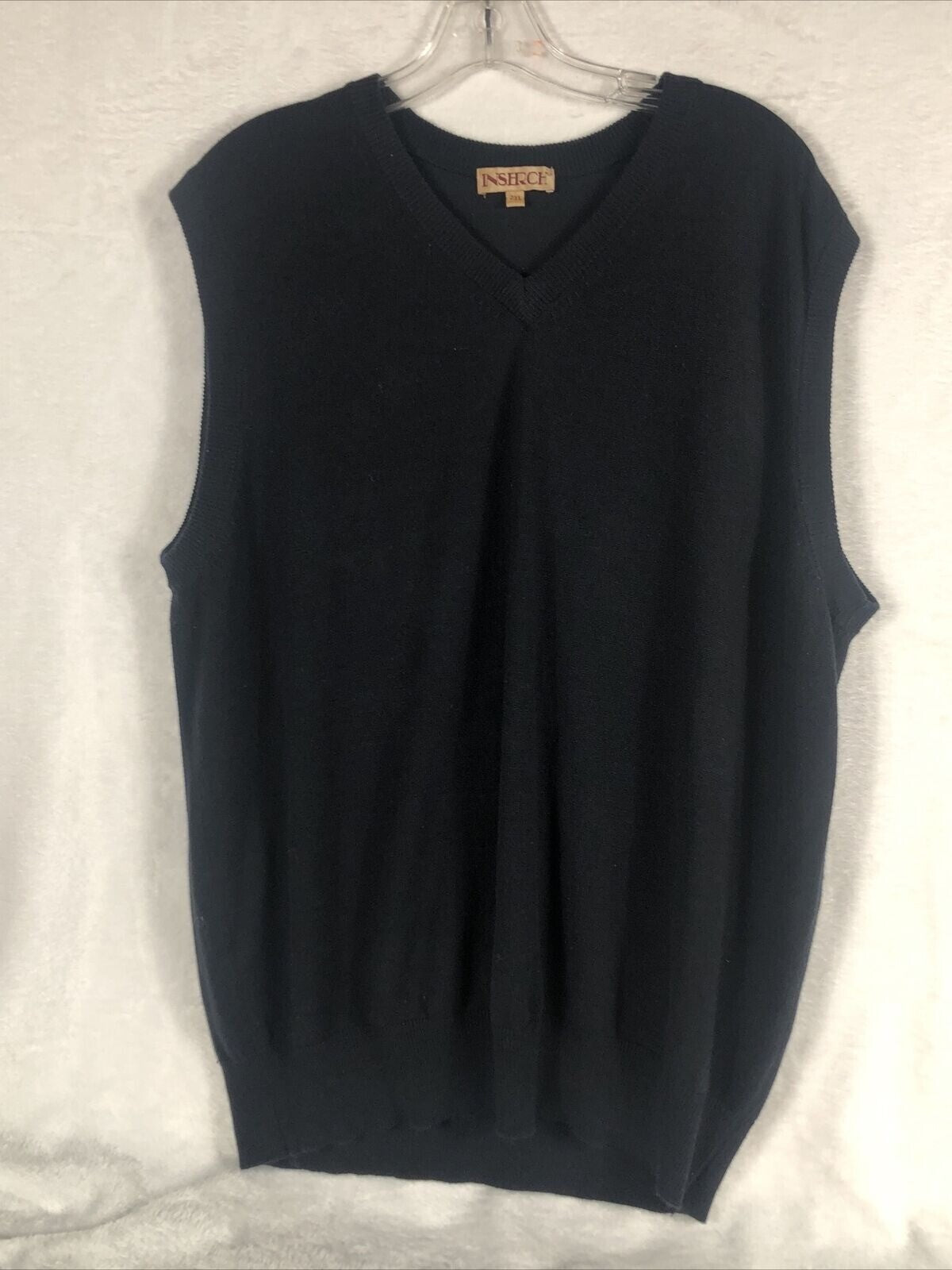 Mens Insrch 2XL Black Sleeveless V-Neck Sweater Vest