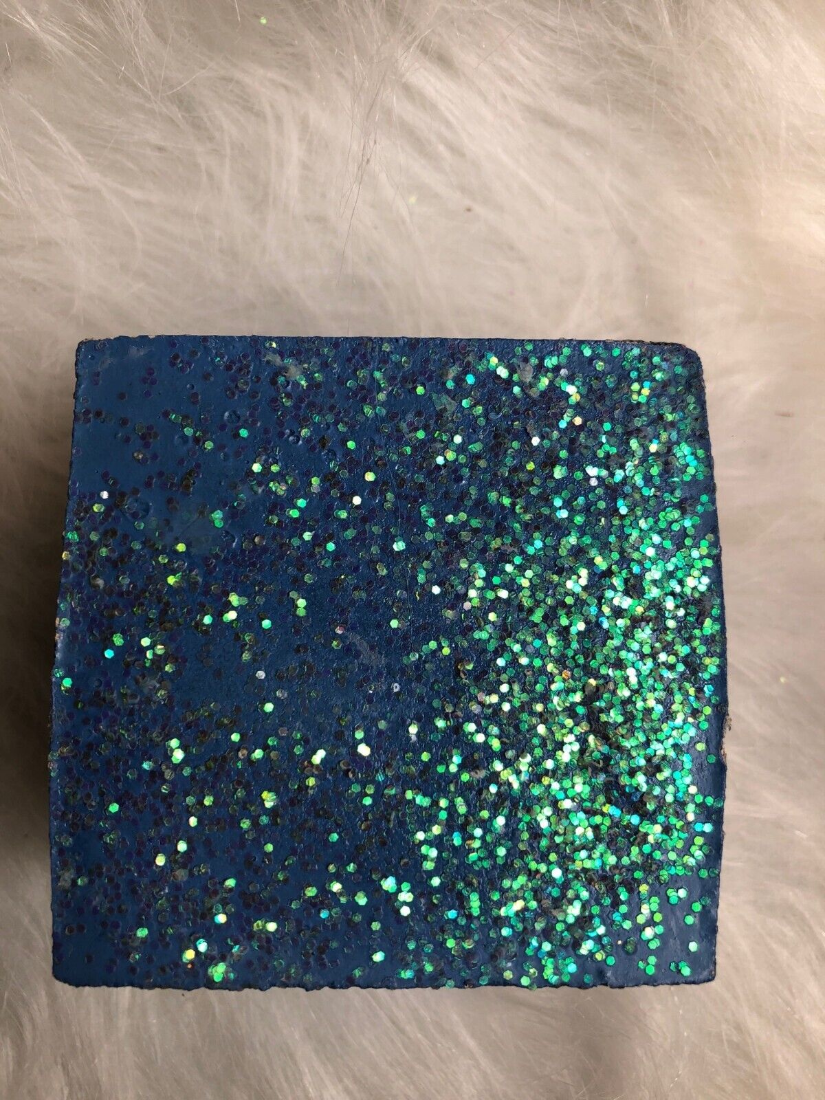 Sheer Elegance Candle Co. Strawberry Pound Cake Scented Candle 8 Oz Blue Glitter