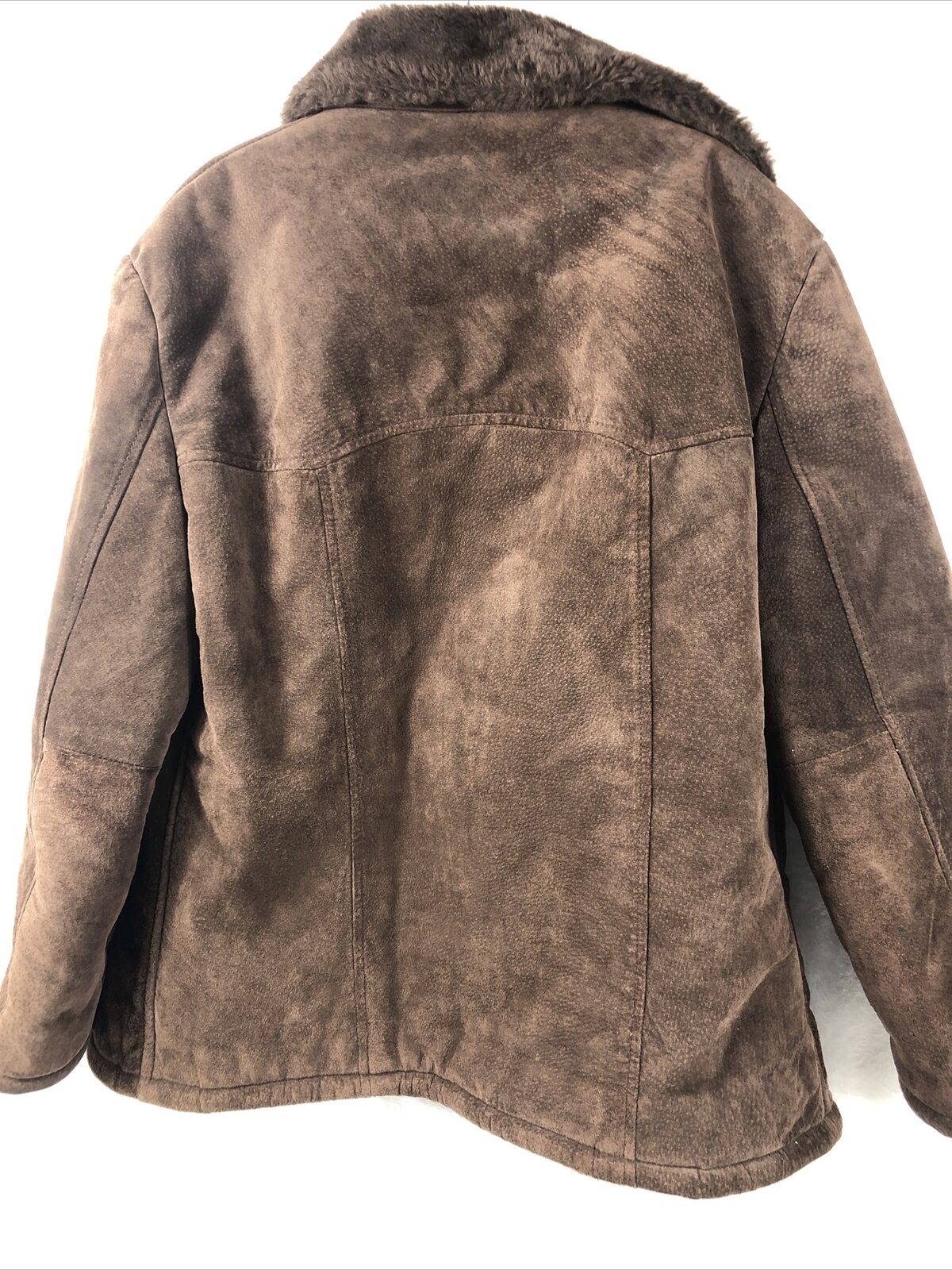 Guess Coat Woman’s Brown Suede Long Sleeve Casual Overcoat Size Adult Large