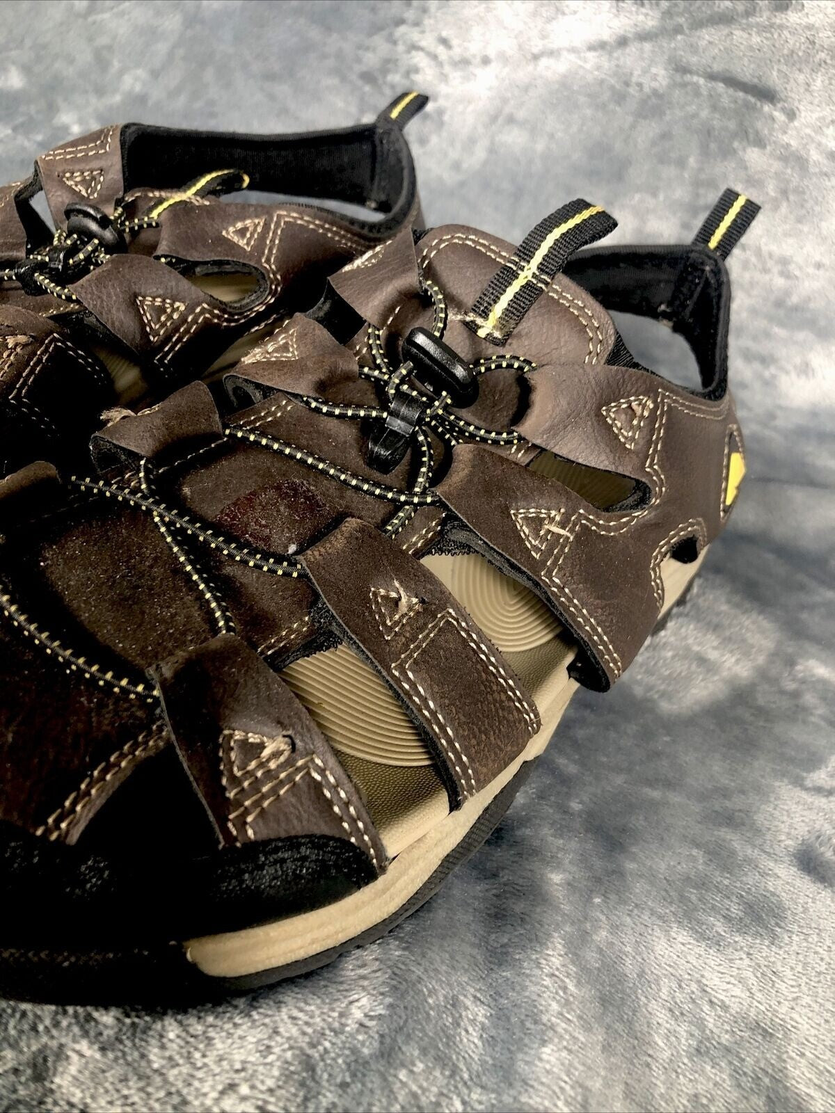 Ozark Trail Mens Sandals Brown Leather Outdoor Slide On Adult Shoes Size 10