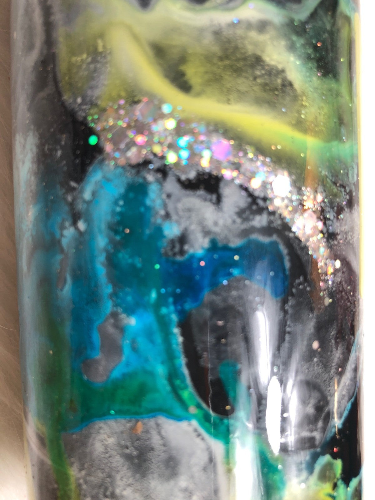 "Slay The Day!" Glitter Tumbler With Cosmic Design