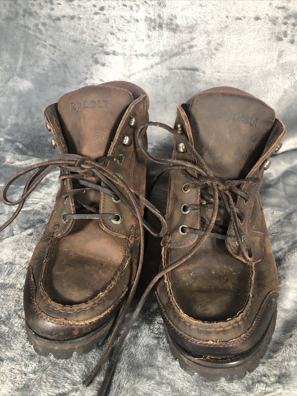 VINTAGE RJ Colt Men's 90s Nomad Boot Casual Lace Brown Leather Cheyenne