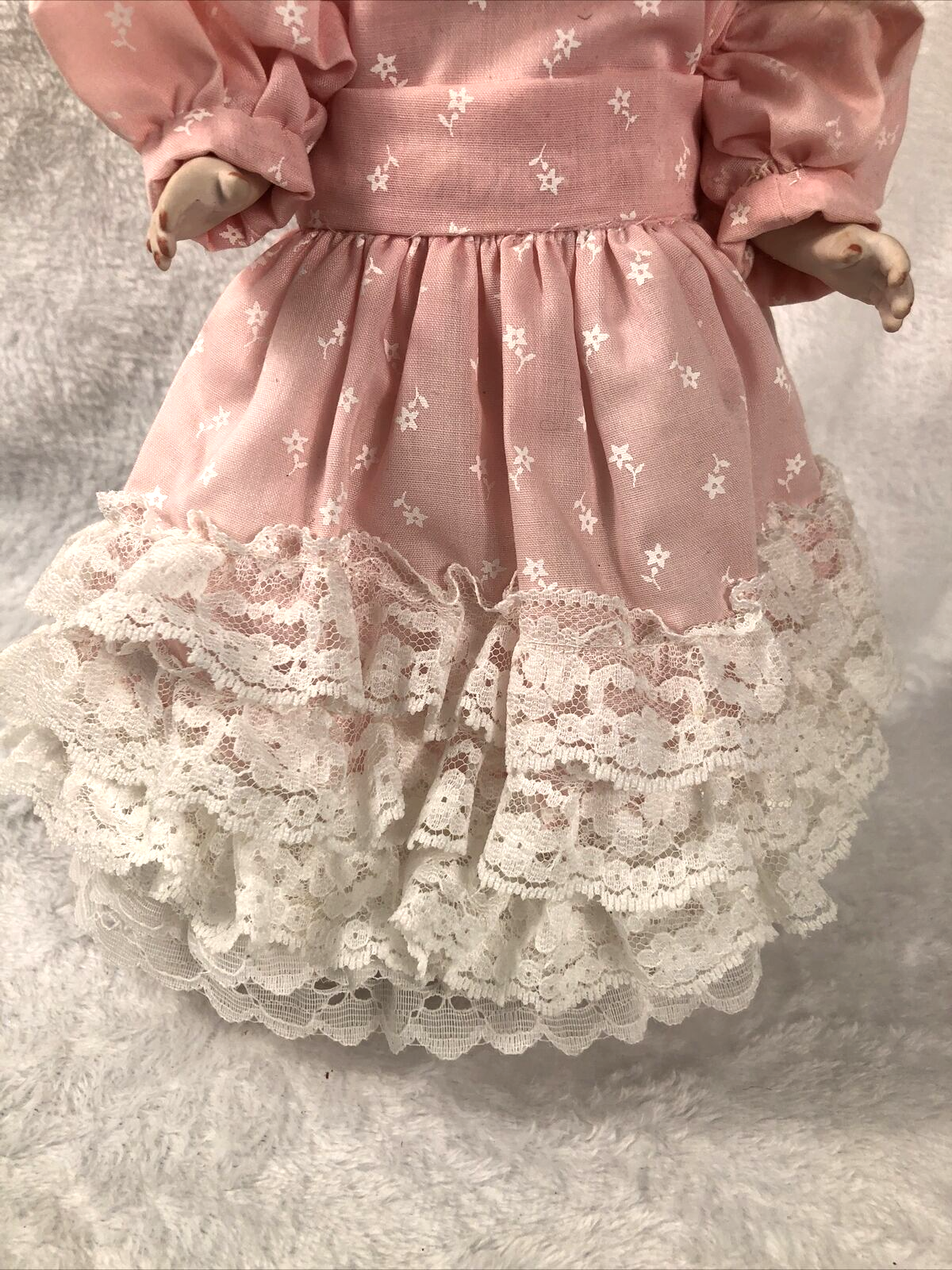 Porcelain Doll Vintage Bobble Head Movable Arms Legs / Stand